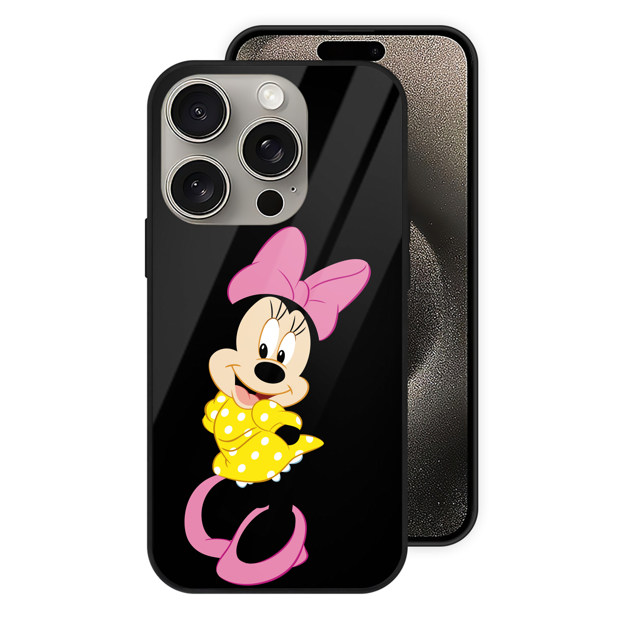 （画像用） ミッキーマウス Mickey Mouse 【iPhone15Pro対応】スマホケース 耐衝撃＆黄変防止 背面ガラス