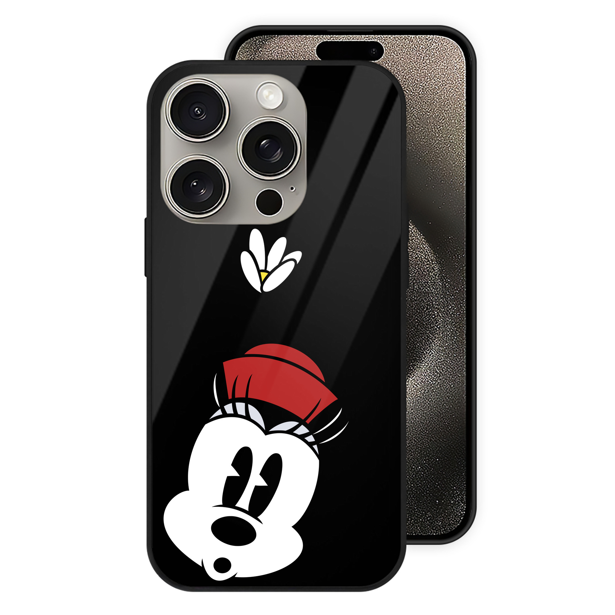 （画像用） ミッキーマウス Mickey Mouse 【iPhone15Pro対応】スマホケース 耐衝撃＆黄変防止 背面ガラス