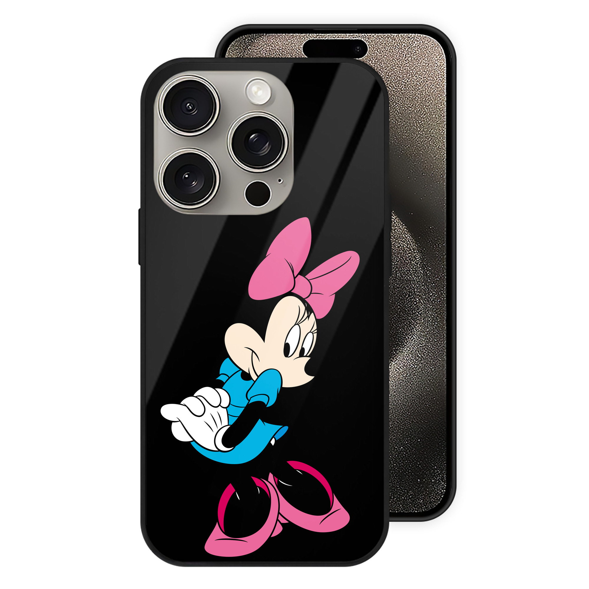 （画像用） ミッキーマウス Mickey Mouse 【iPhone15Pro対応】スマホケース 耐衝撃＆黄変防止 背面ガラス