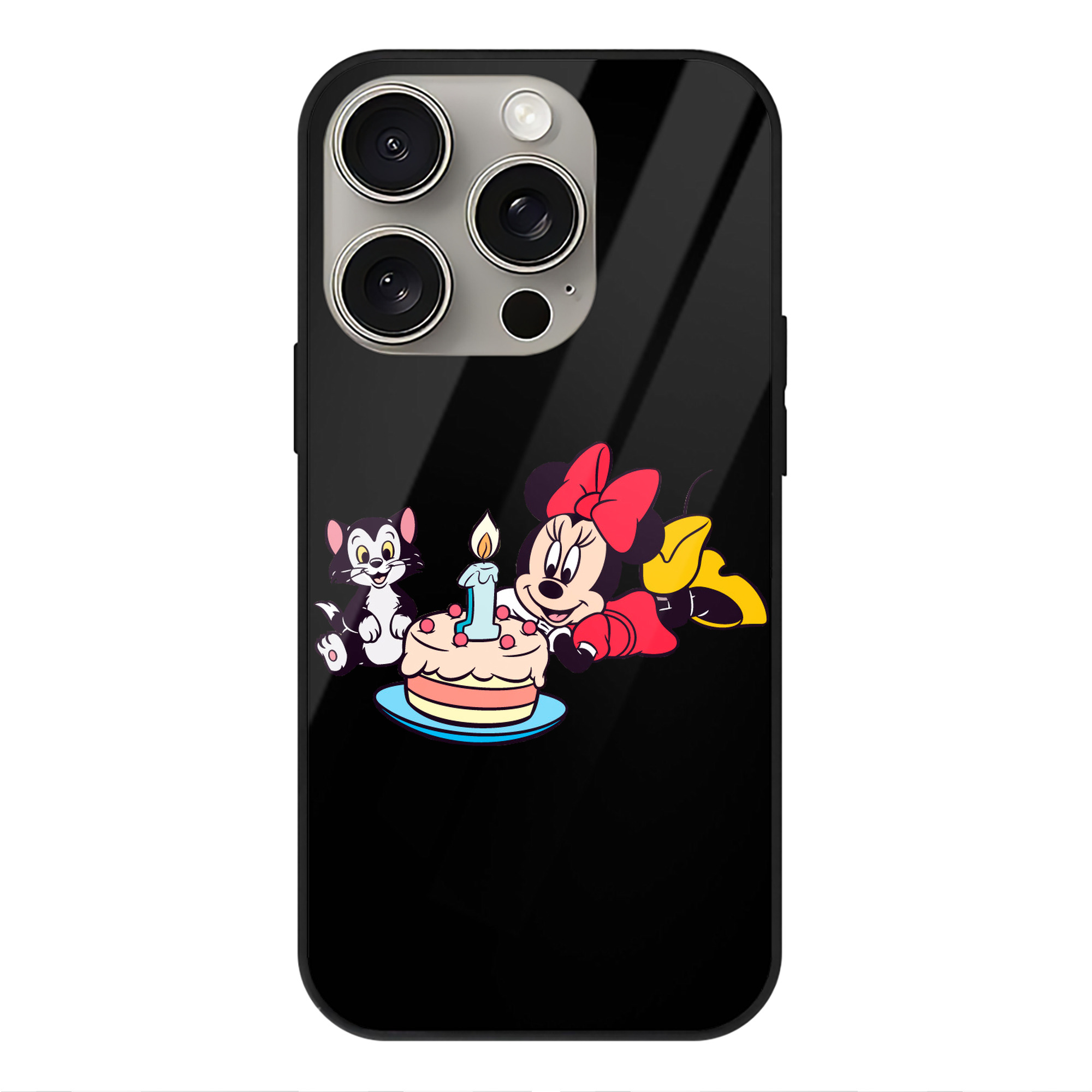 （画像用） ミッキーマウス Mickey Mouse 【iPhone15Pro対応】スマホケース 耐衝撃＆黄変防止 背面ガラス