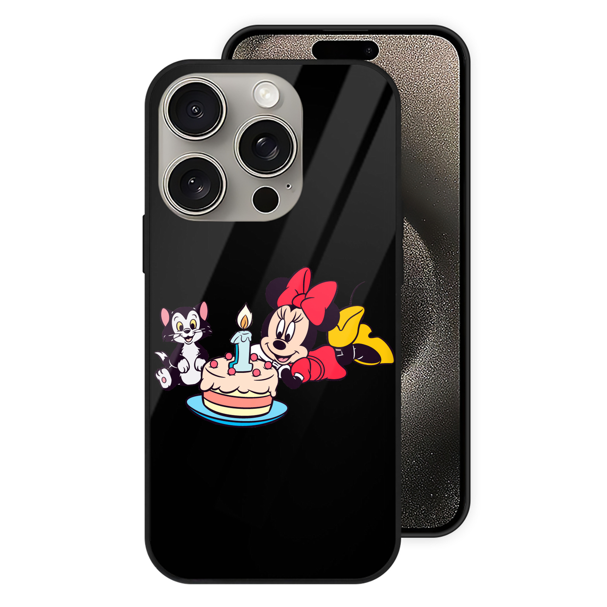 （画像用） ミッキーマウス Mickey Mouse 【iPhone15Pro対応】スマホケース 耐衝撃＆黄変防止 背面ガラス