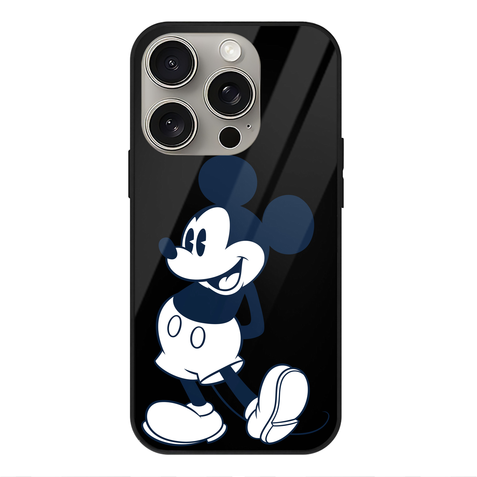 （画像用） ミッキーマウス Mickey Mouse 【iPhone15Pro対応】スマホケース 耐衝撃＆黄変防止 背面ガラス