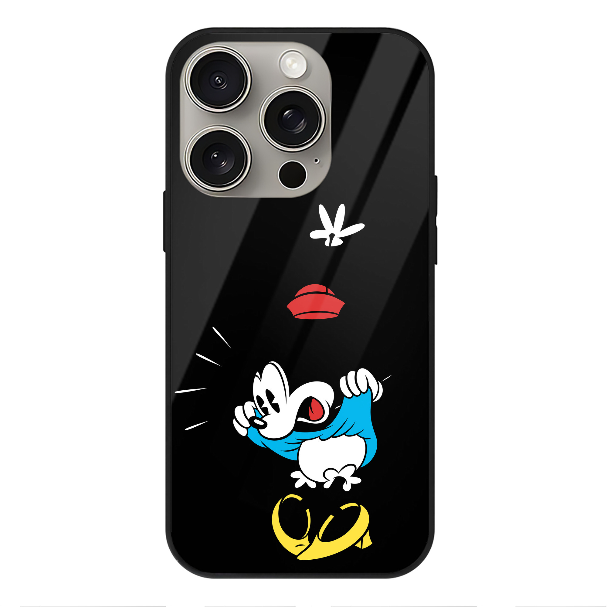（画像用） ミッキーマウス Mickey Mouse 【iPhone15Pro対応】スマホケース 耐衝撃＆黄変防止 背面ガラス