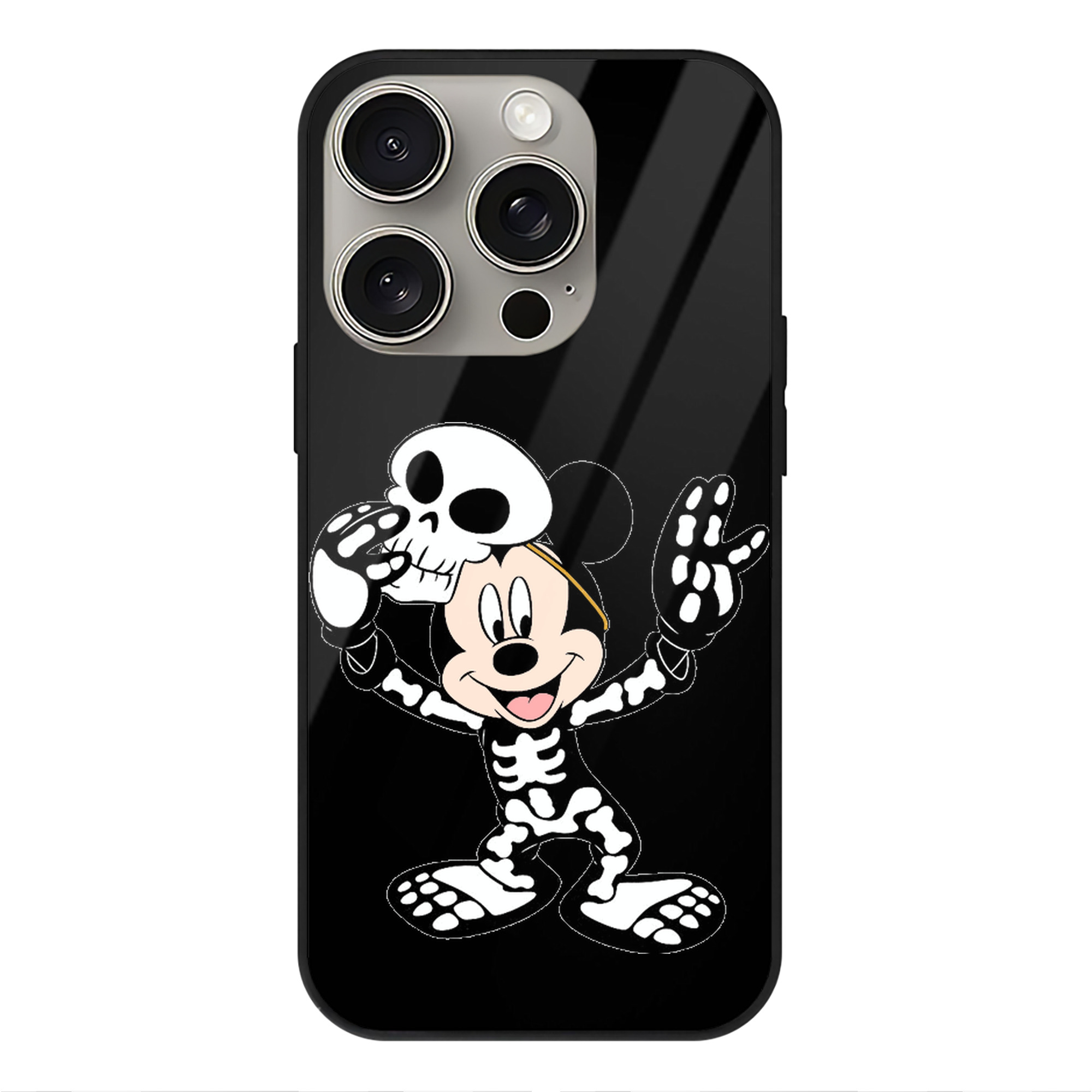 （画像用） ミッキーマウス Mickey Mouse 【iPhone15Pro対応】スマホケース 耐衝撃＆黄変防止 背面ガラス