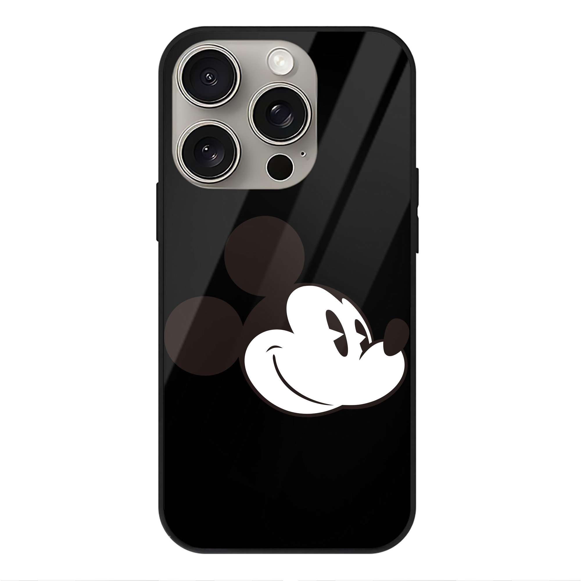 （画像用） ミッキーマウス Mickey Mouse 【iPhone15Pro対応】スマホケース 耐衝撃＆黄変防止 背面ガラス