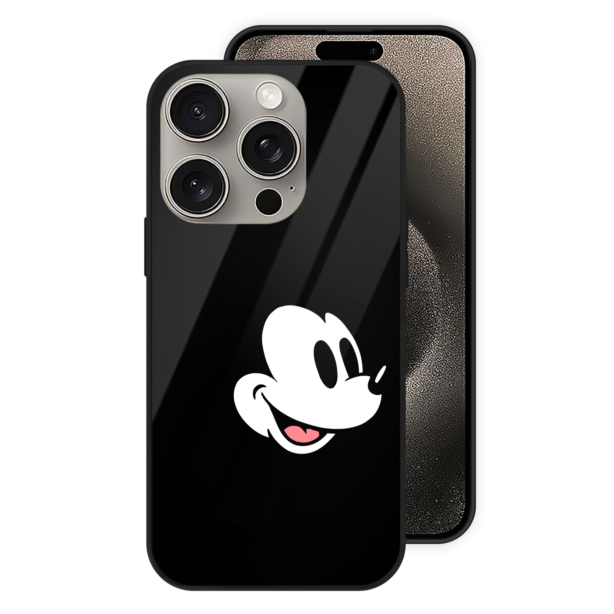 （画像用） ミッキーマウス Mickey Mouse 【iPhone15Pro対応】スマホケース 耐衝撃＆黄変防止 背面ガラス