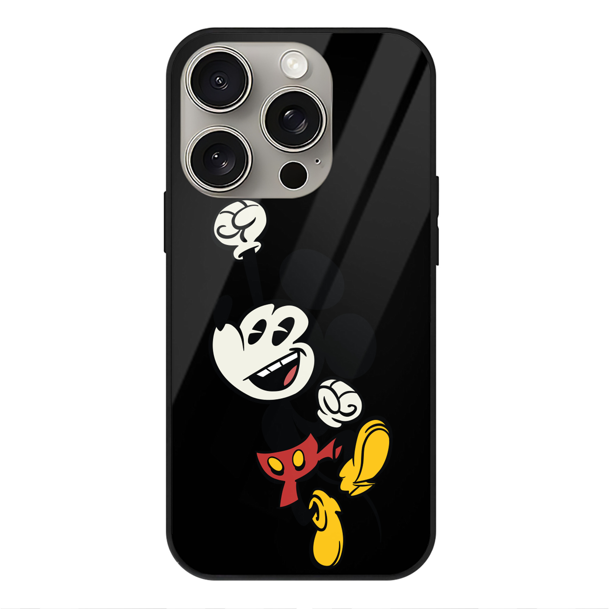 （画像用） ミッキーマウス Mickey Mouse 【iPhone15Pro対応】スマホケース 耐衝撃＆黄変防止 背面ガラス