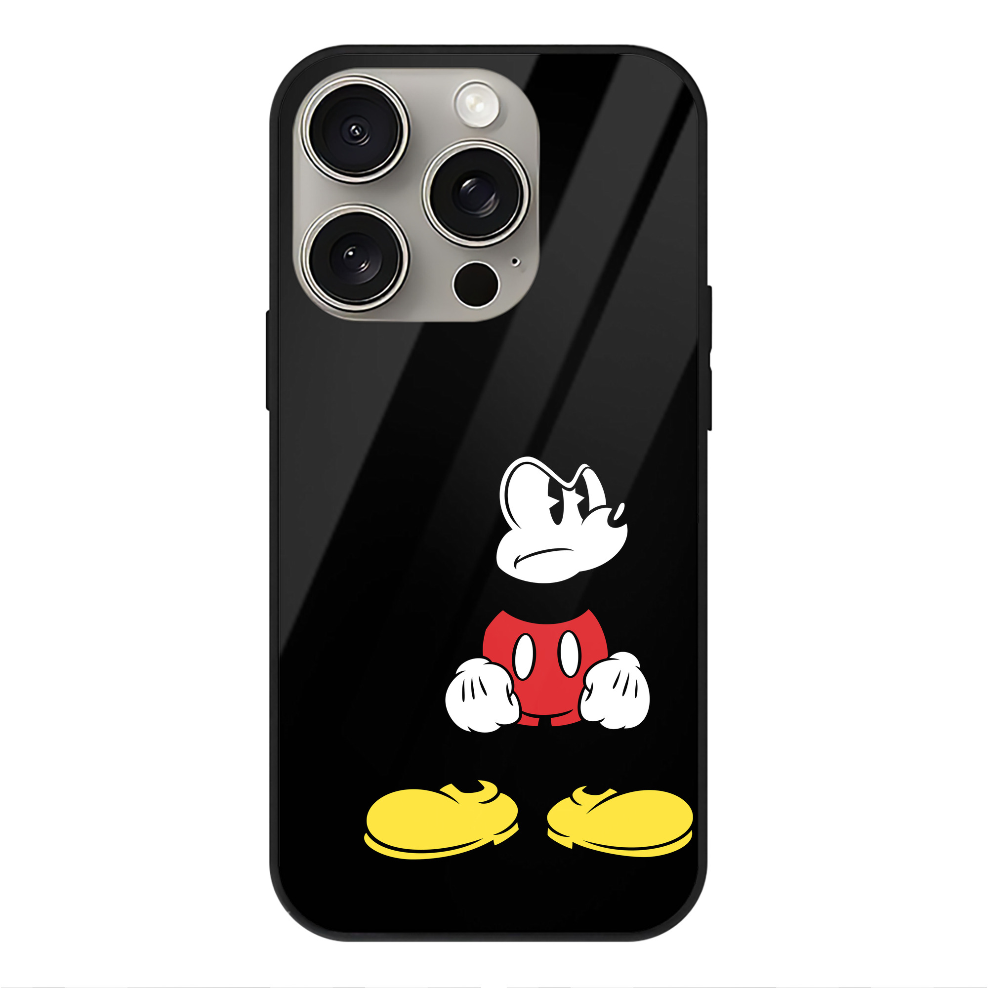 （画像用） ミッキーマウス Mickey Mouse 【iPhone15Pro対応】スマホケース 耐衝撃＆黄変防止 背面ガラス