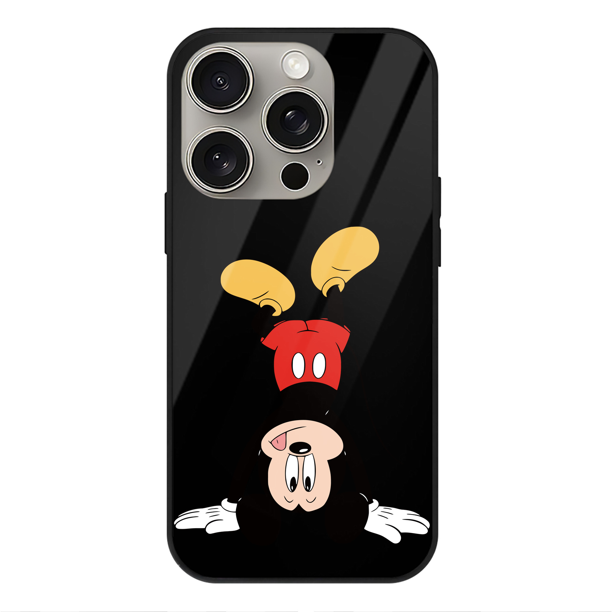 （画像用） ミッキーマウス Mickey Mouse 【iPhone15Pro対応】スマホケース 耐衝撃＆黄変防止 背面ガラス