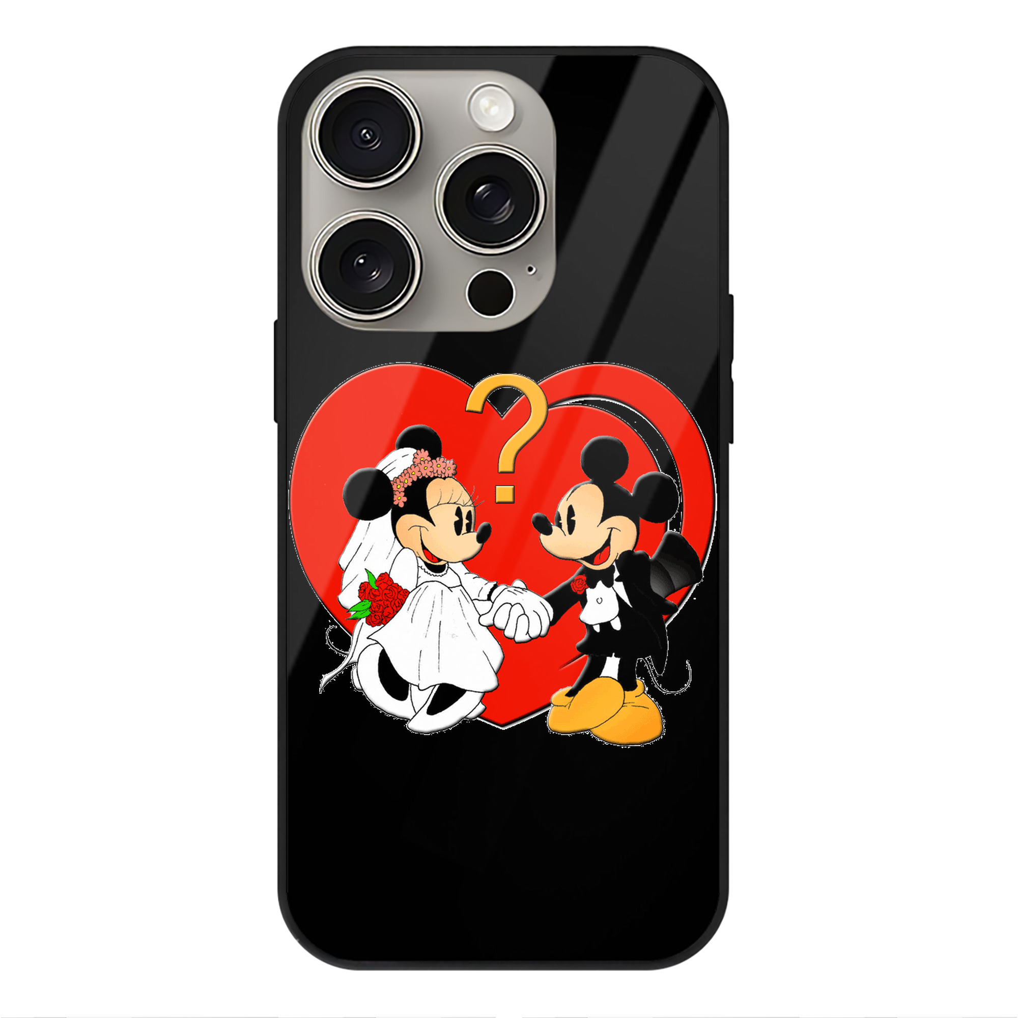 （画像用） ミッキーマウス Mickey Mouse 【iPhone15Pro対応】スマホケース 耐衝撃＆黄変防止 背面ガラス