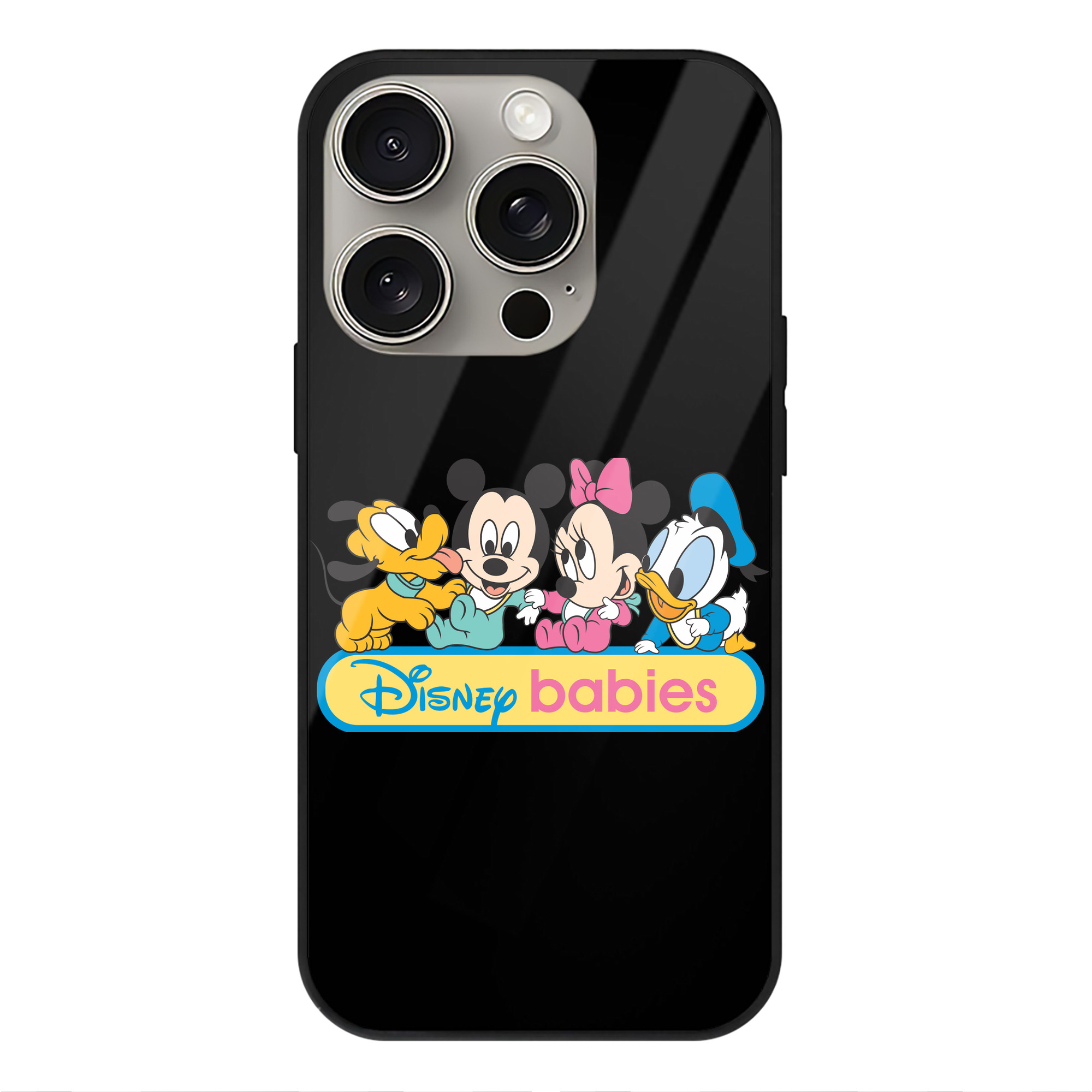 （画像用） ミッキーマウス Mickey Mouse 【iPhone15Pro対応】スマホケース 耐衝撃＆黄変防止 背面ガラス