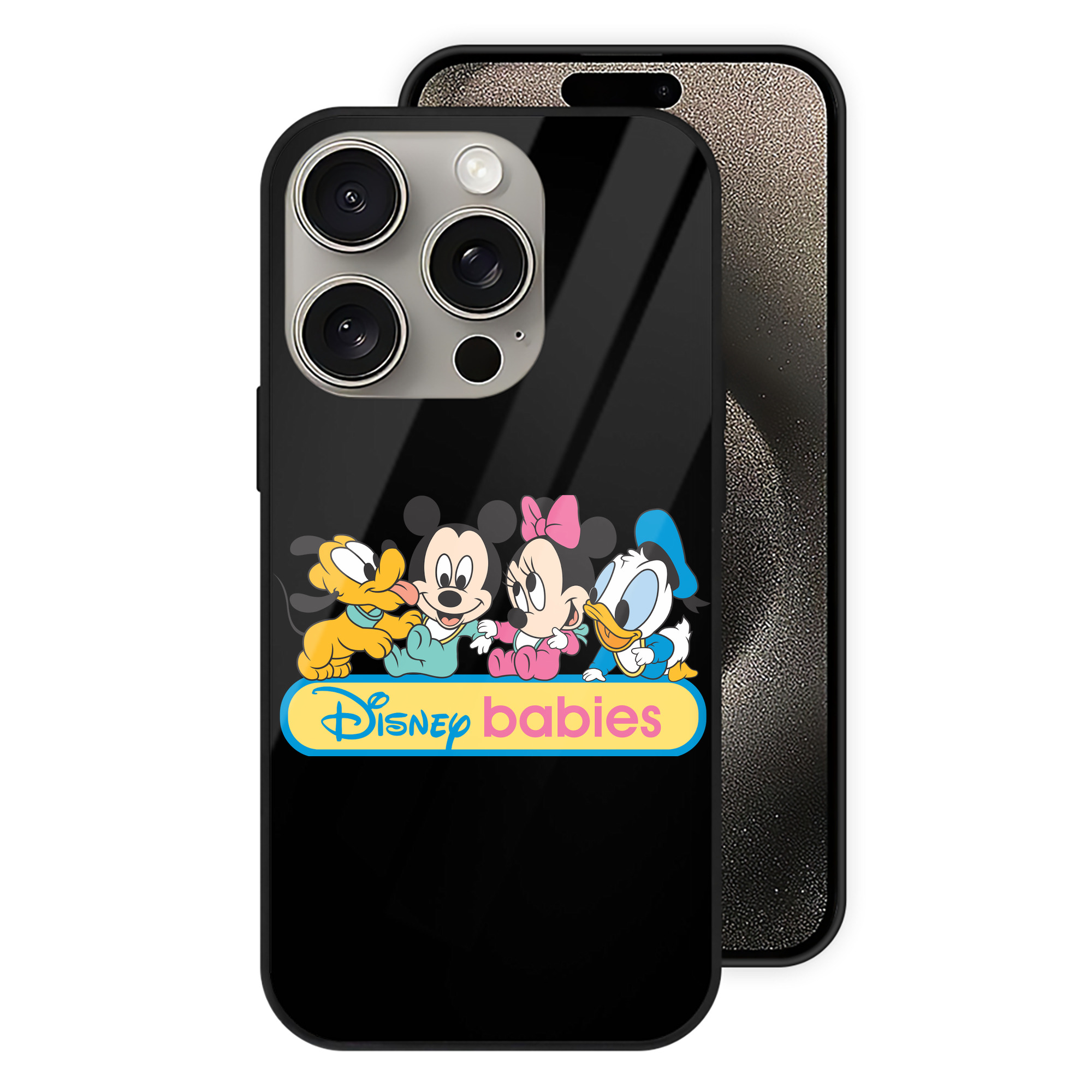 （画像用） ミッキーマウス Mickey Mouse 【iPhone15Pro対応】スマホケース 耐衝撃＆黄変防止 背面ガラス
