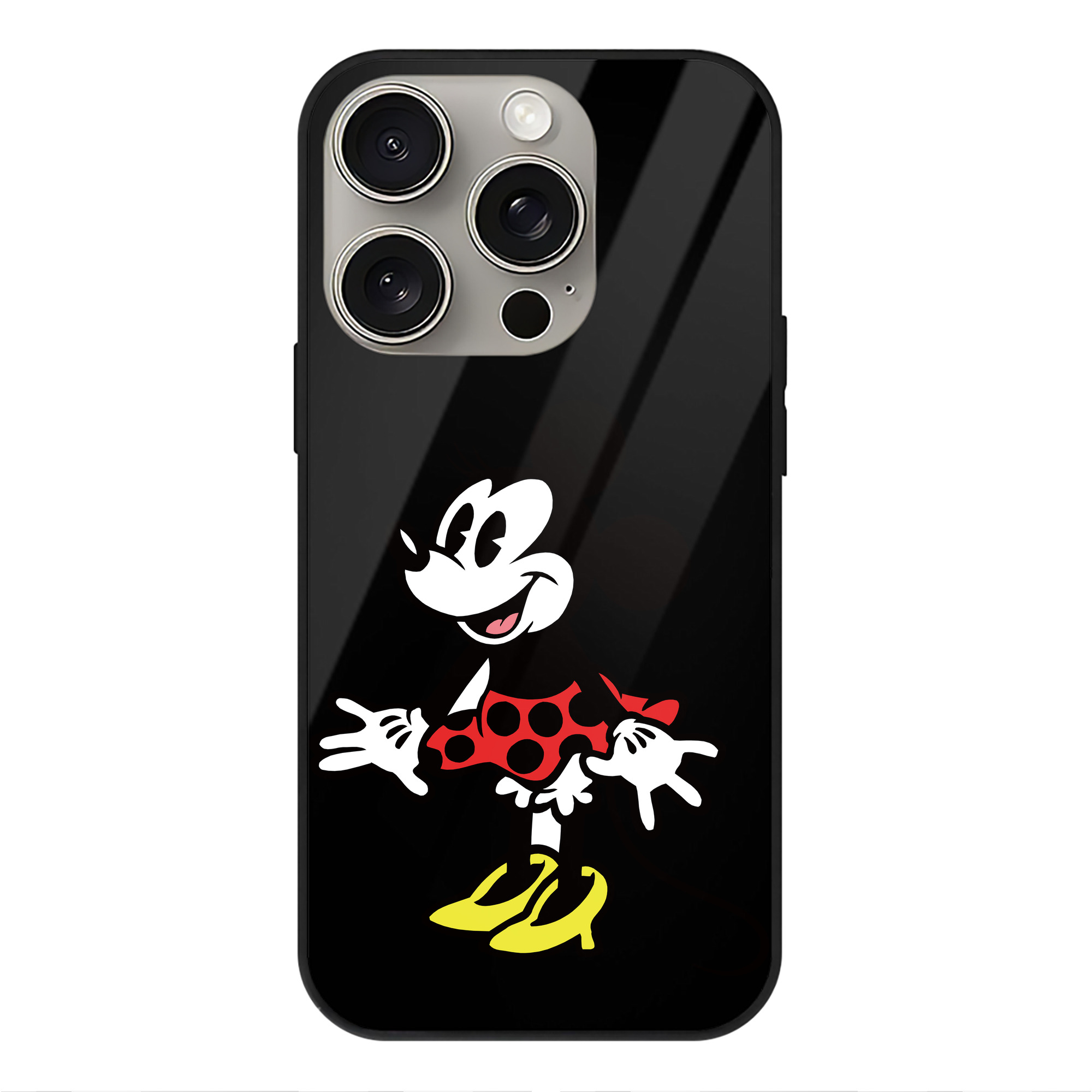（画像用） ミッキーマウス Mickey Mouse 【iPhone15Pro対応】スマホケース 耐衝撃＆黄変防止 背面ガラス