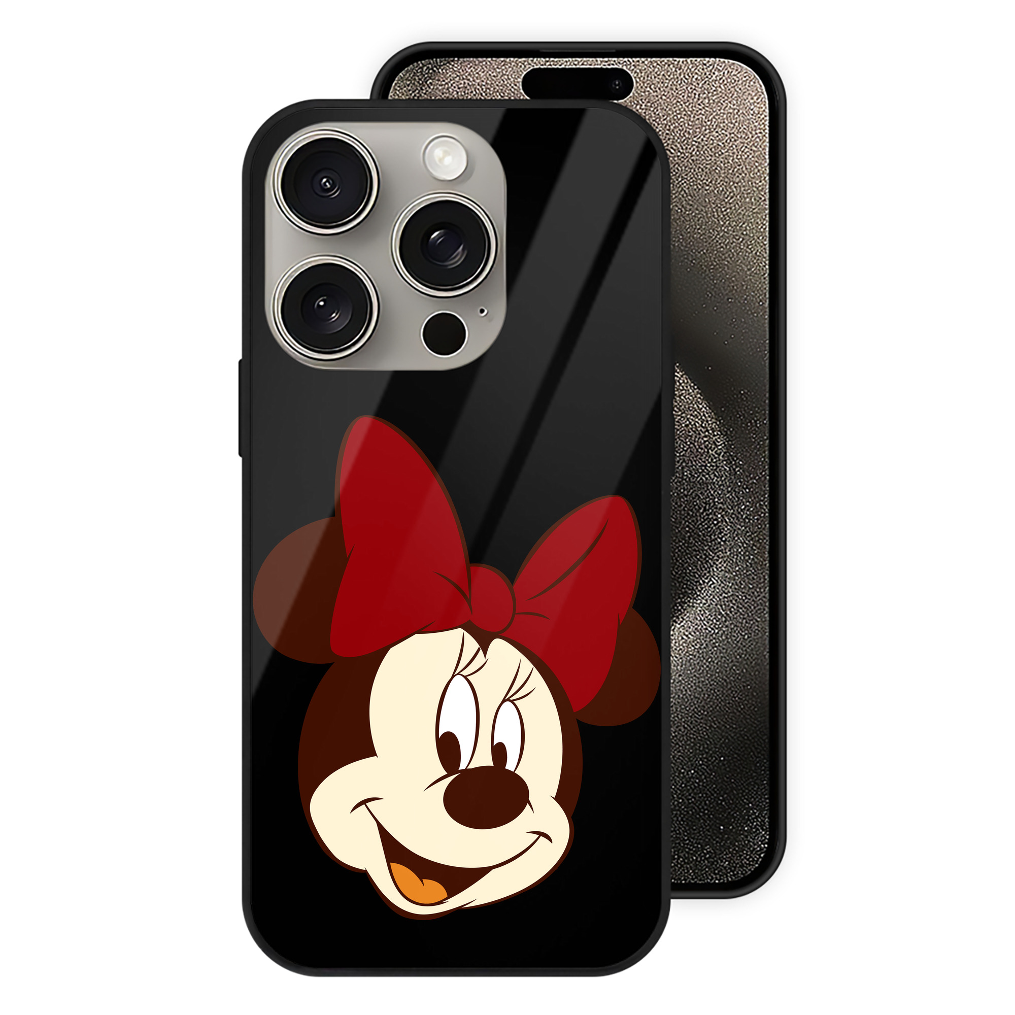 （画像用） ミッキーマウス Mickey Mouse 【iPhone15Pro対応】スマホケース 耐衝撃＆黄変防止 背面ガラス