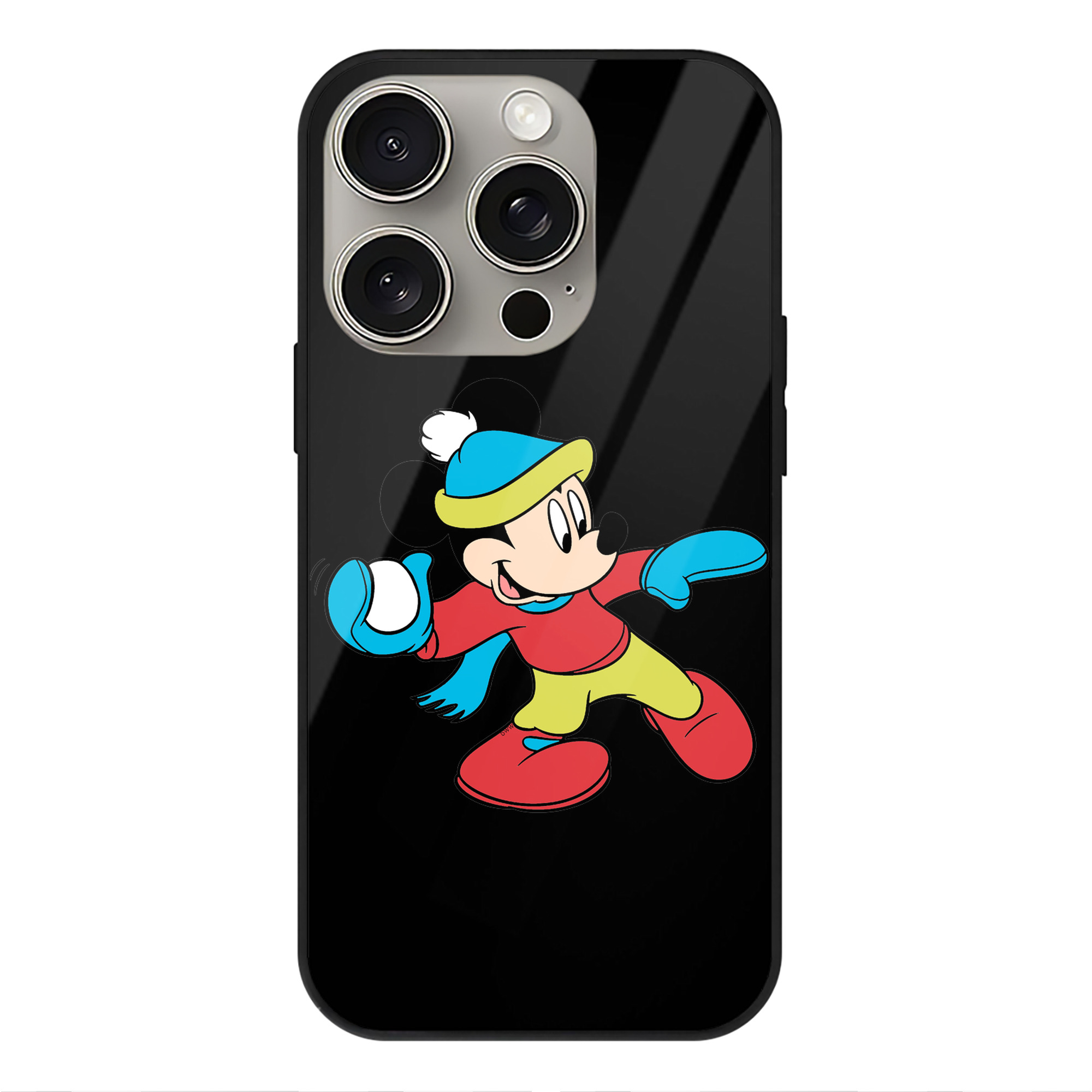 （画像用） ミッキーマウス Mickey Mouse 【iPhone15Pro対応】スマホケース 耐衝撃＆黄変防止 背面ガラス