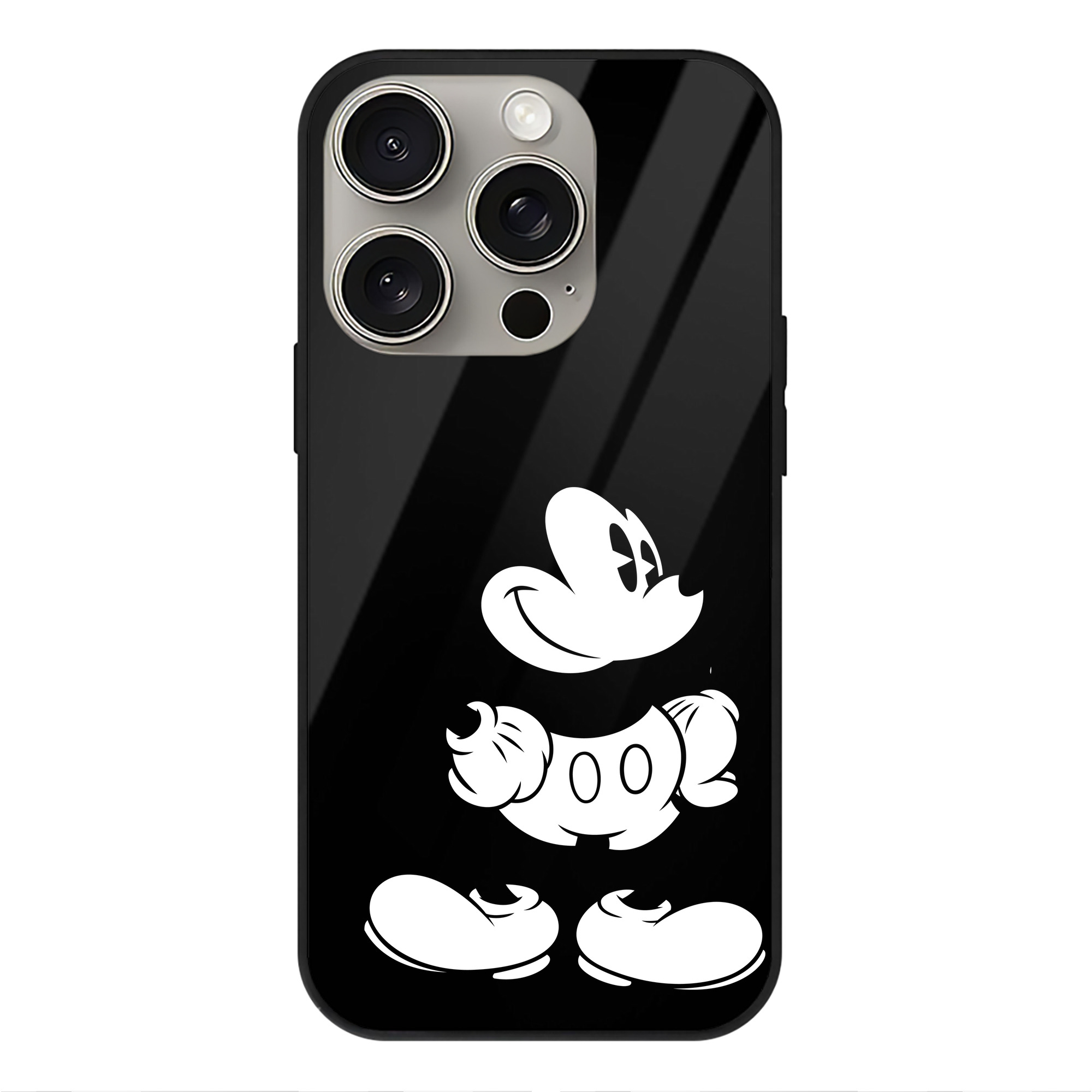 （画像用） ミッキーマウス Mickey Mouse 【iPhone15Pro対応】スマホケース 耐衝撃＆黄変防止 背面ガラス