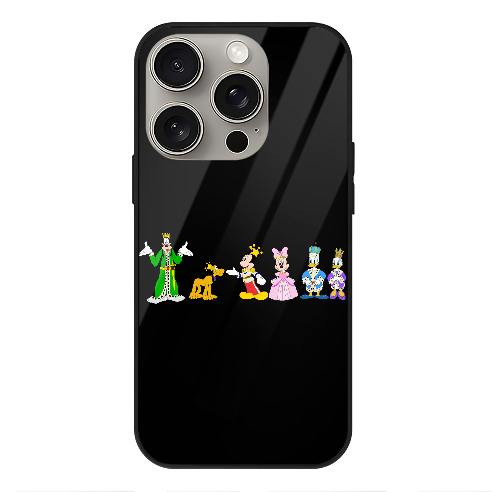 （画像用） ミッキーマウス Mickey Mouse 【iPhone15Pro対応】スマホケース 耐衝撃＆黄変防止 背面ガラス