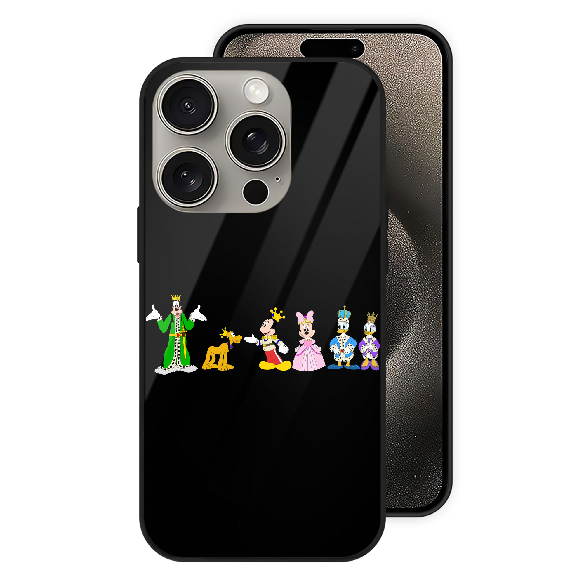 （画像用） ミッキーマウス Mickey Mouse 【iPhone15Pro対応】スマホケース 耐衝撃＆黄変防止 背面ガラス