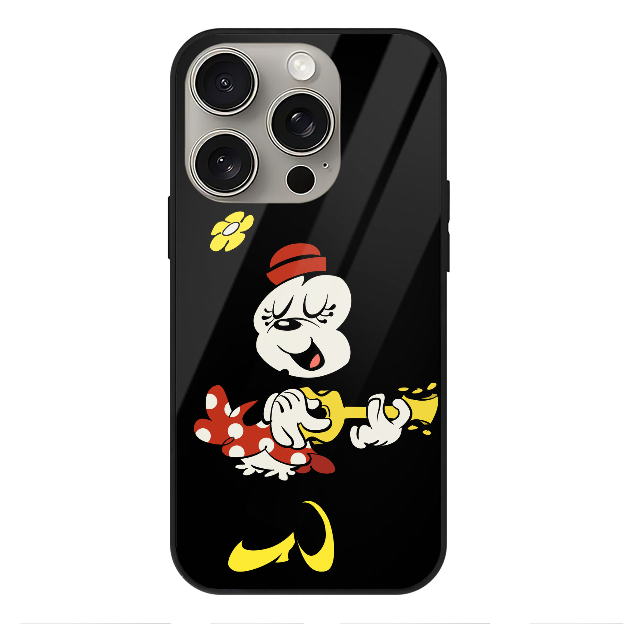 （画像用） ミッキーマウス Mickey Mouse 【iPhone15Pro対応】スマホケース 耐衝撃＆黄変防止 背面ガラス