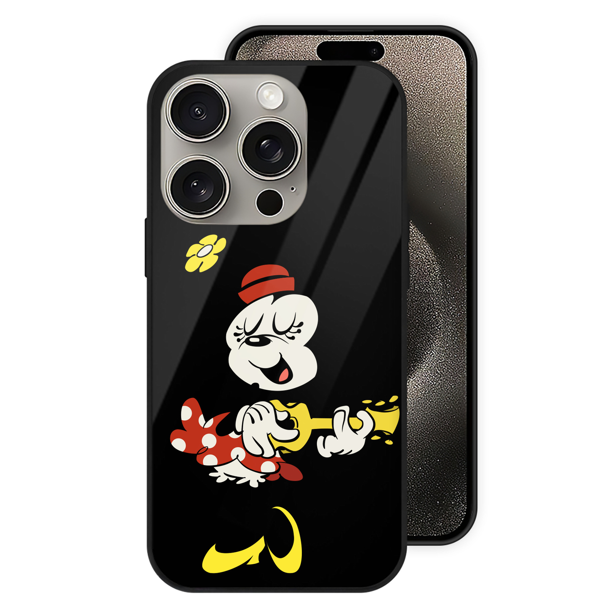 （画像用） ミッキーマウス Mickey Mouse 【iPhone15Pro対応】スマホケース 耐衝撃＆黄変防止 背面ガラス
