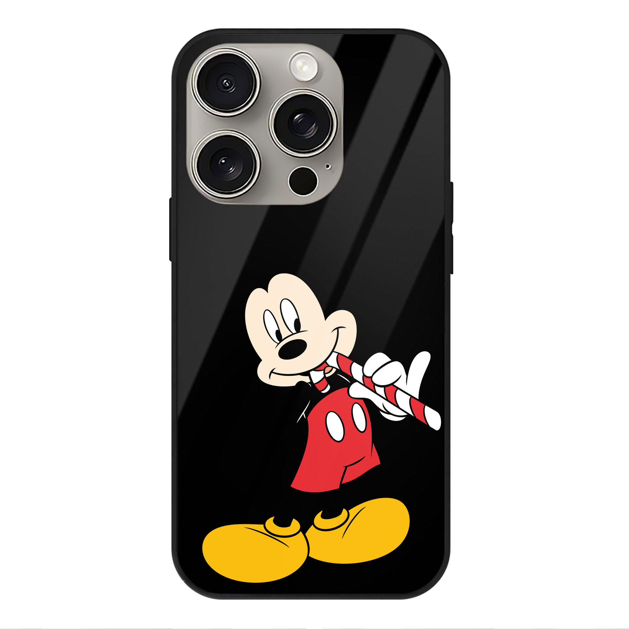 （画像用） ミッキーマウス Mickey Mouse 【iPhone15Pro対応】スマホケース 耐衝撃＆黄変防止 背面ガラス
