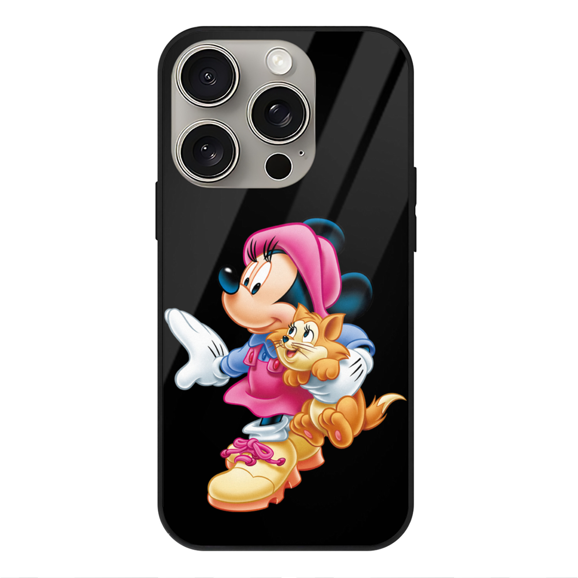 （画像用） ミッキーマウス Mickey Mouse 【iPhone15Pro対応】スマホケース 耐衝撃＆黄変防止 背面ガラス