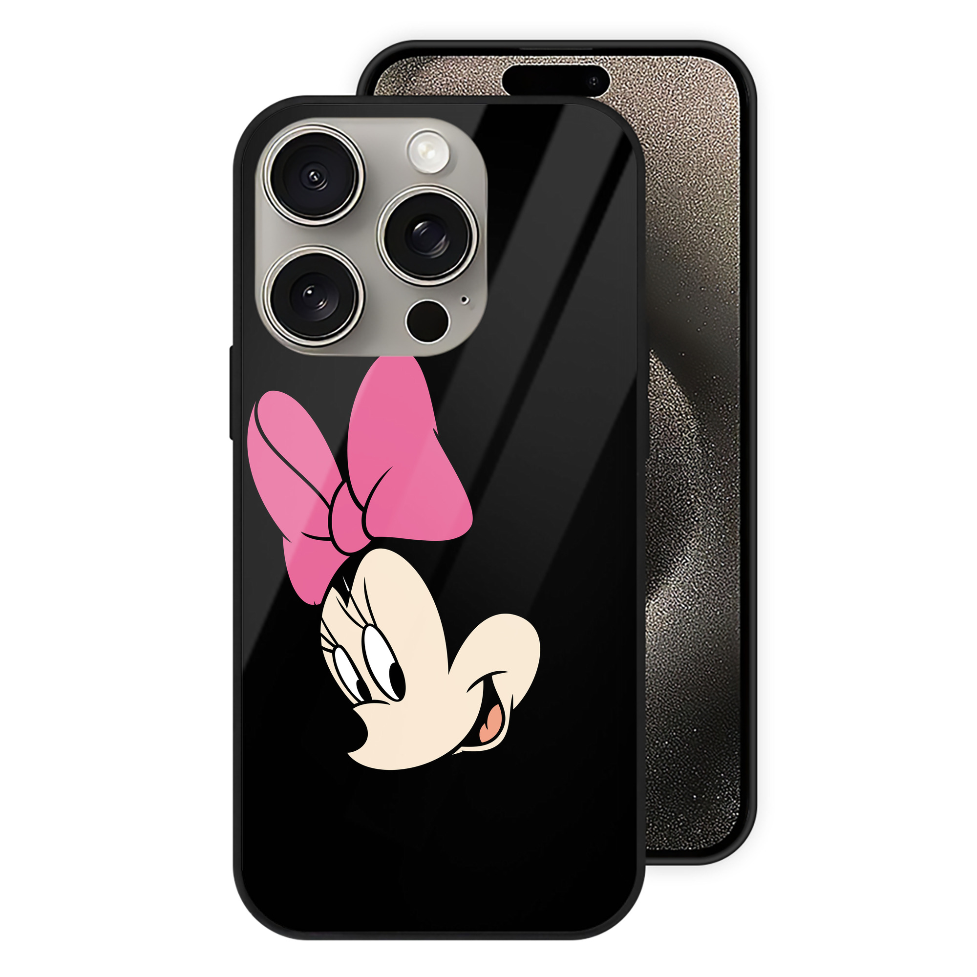 （画像用） ミッキーマウス Mickey Mouse 【iPhone15Pro対応】スマホケース 耐衝撃＆黄変防止 背面ガラス
