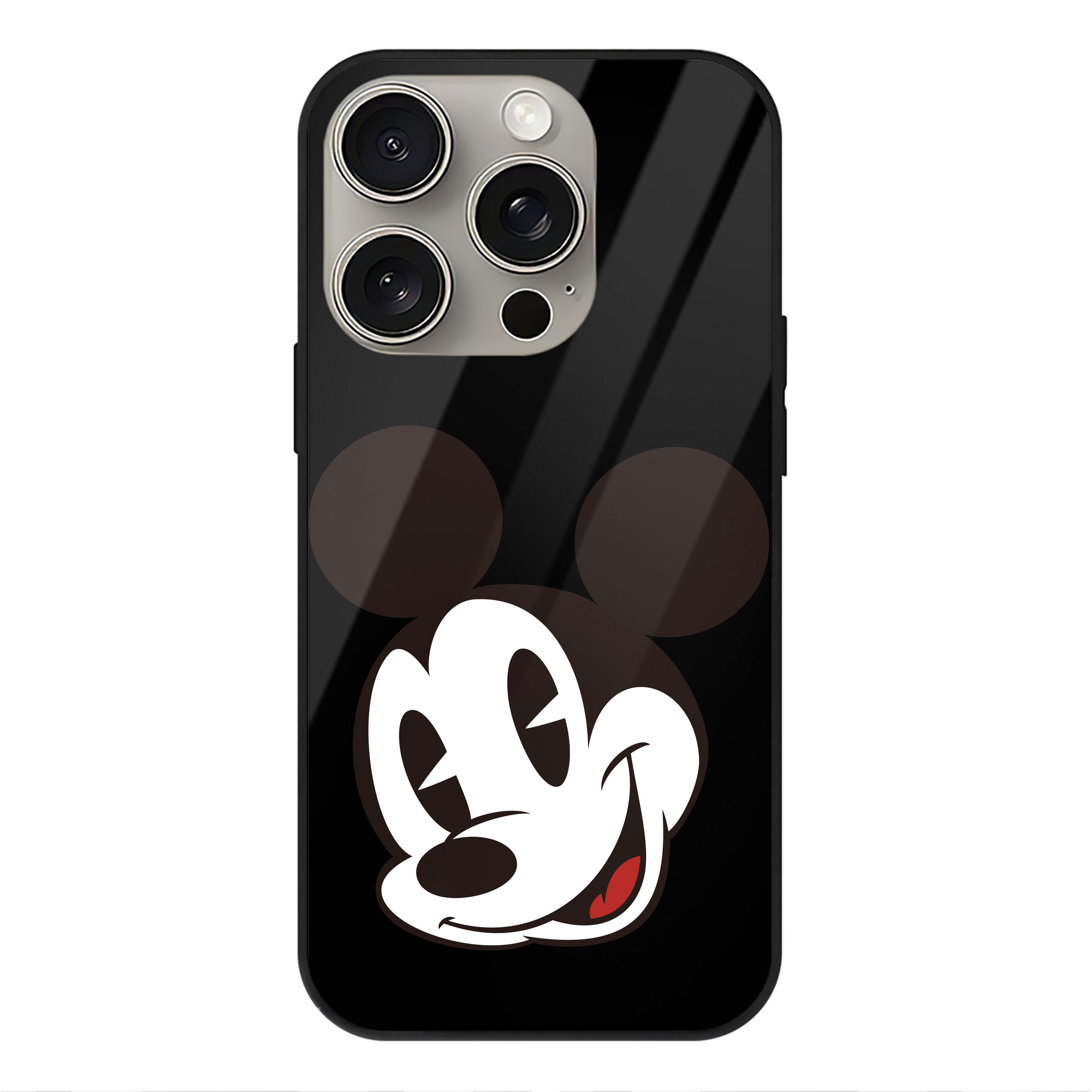 （画像用） ミッキーマウス Mickey Mouse 【iPhone15Pro対応】スマホケース 耐衝撃＆黄変防止 背面ガラス