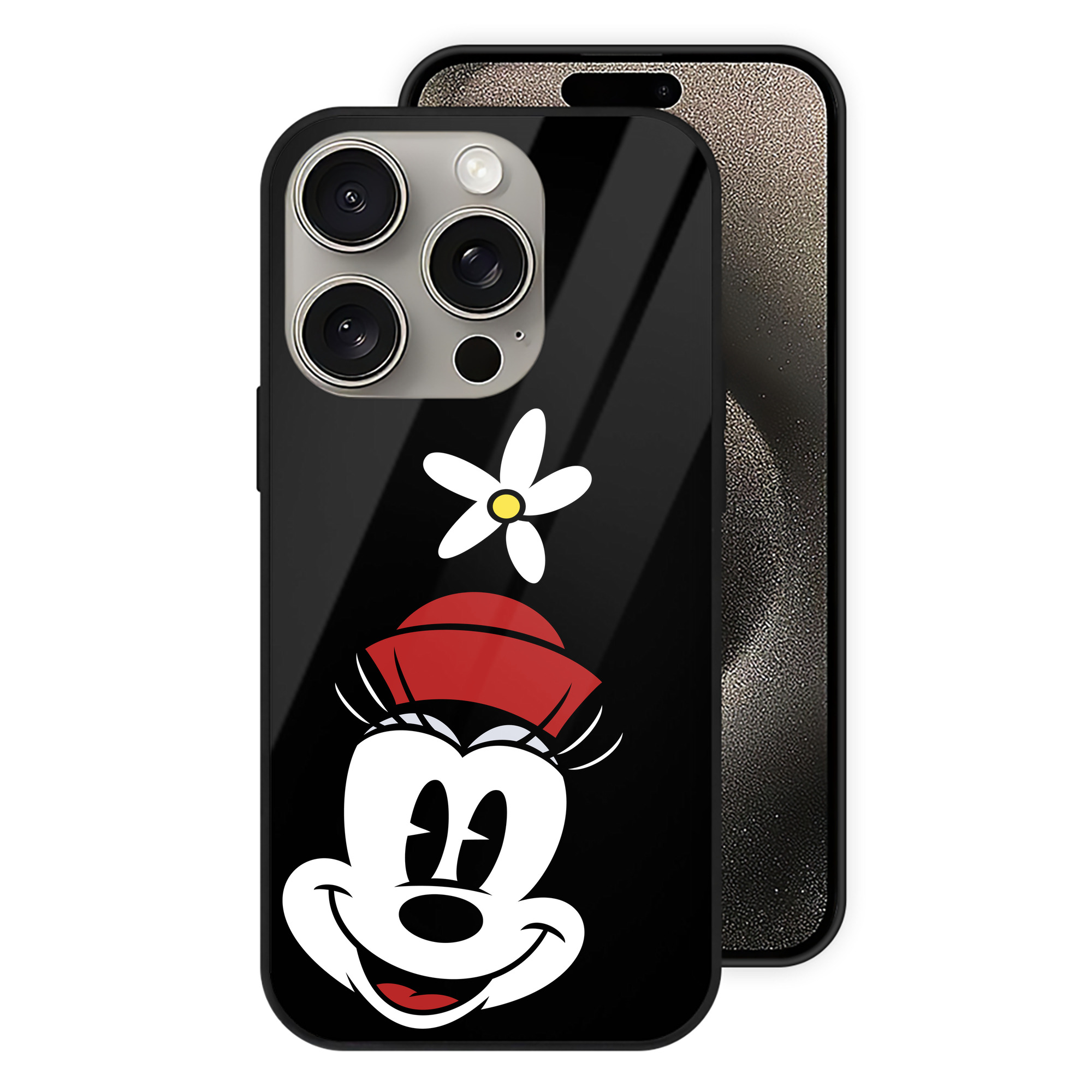 （画像用） ミッキーマウス Mickey Mouse 【iPhone15Pro対応】スマホケース 耐衝撃＆黄変防止 背面ガラス