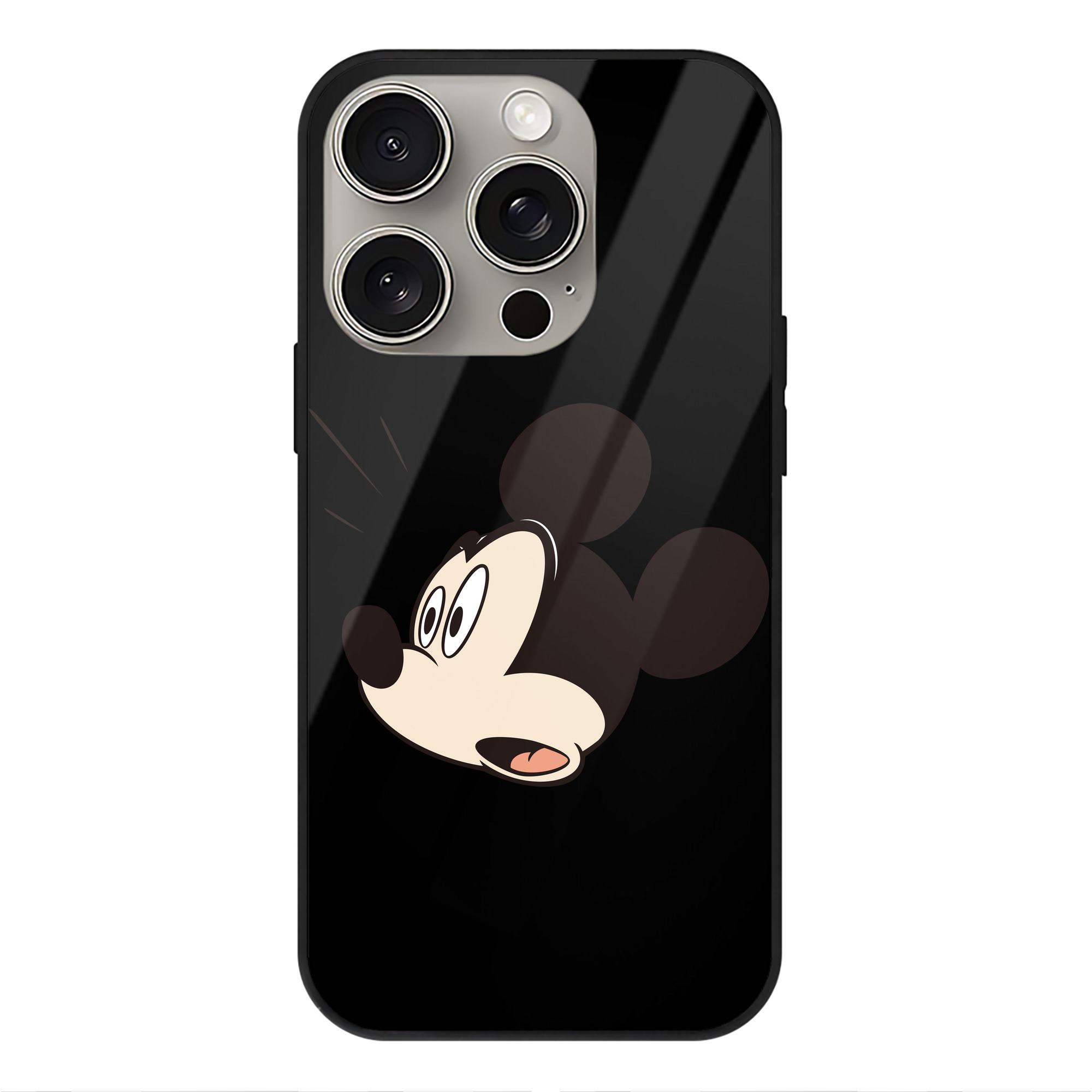 （画像用） ミッキーマウス Mickey Mouse 【iPhone15Pro対応】スマホケース 耐衝撃＆黄変防止 背面ガラス