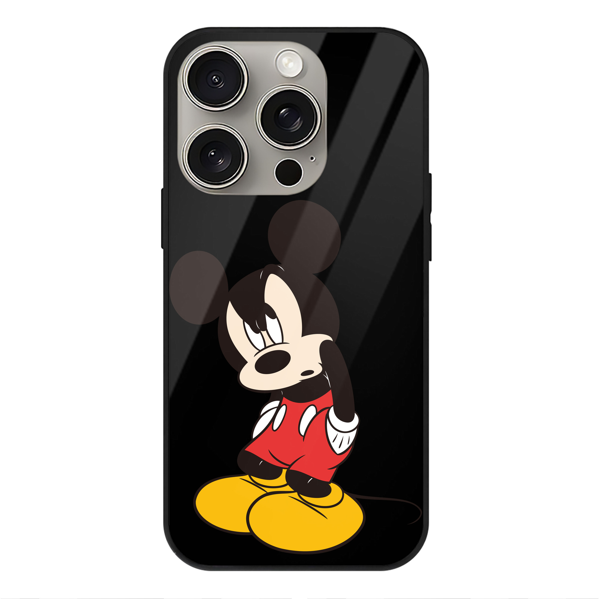 （画像用） ミッキーマウス Mickey Mouse 【iPhone15Pro対応】スマホケース 耐衝撃＆黄変防止 背面ガラス