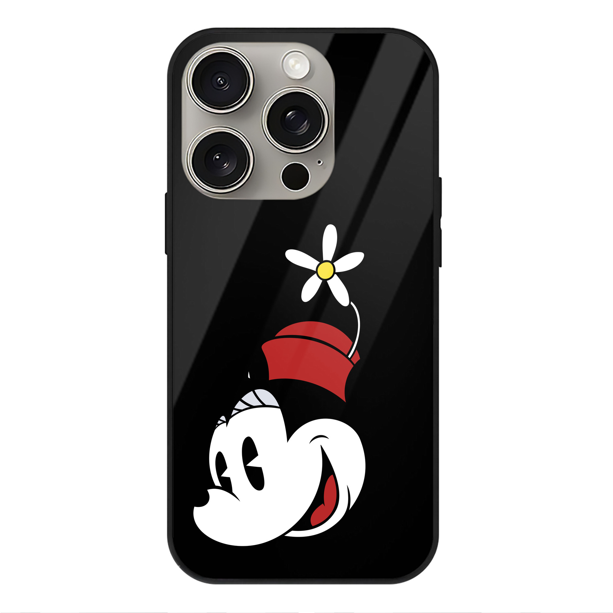 （画像用） ミッキーマウス Mickey Mouse 【iPhone15Pro対応】スマホケース 耐衝撃＆黄変防止 背面ガラス