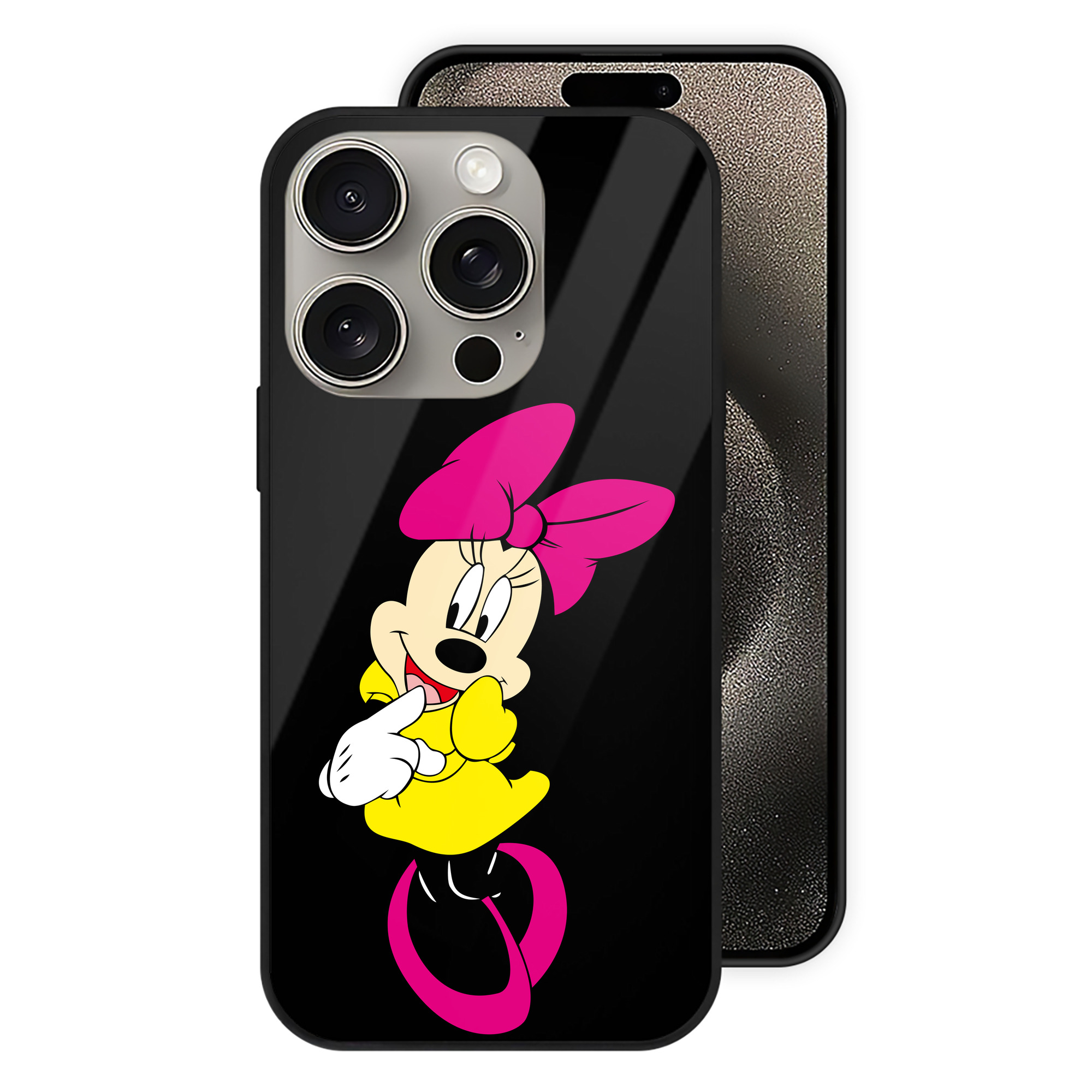 （画像用） ミッキーマウス Mickey Mouse 【iPhone15Pro対応】スマホケース 耐衝撃＆黄変防止 背面ガラス