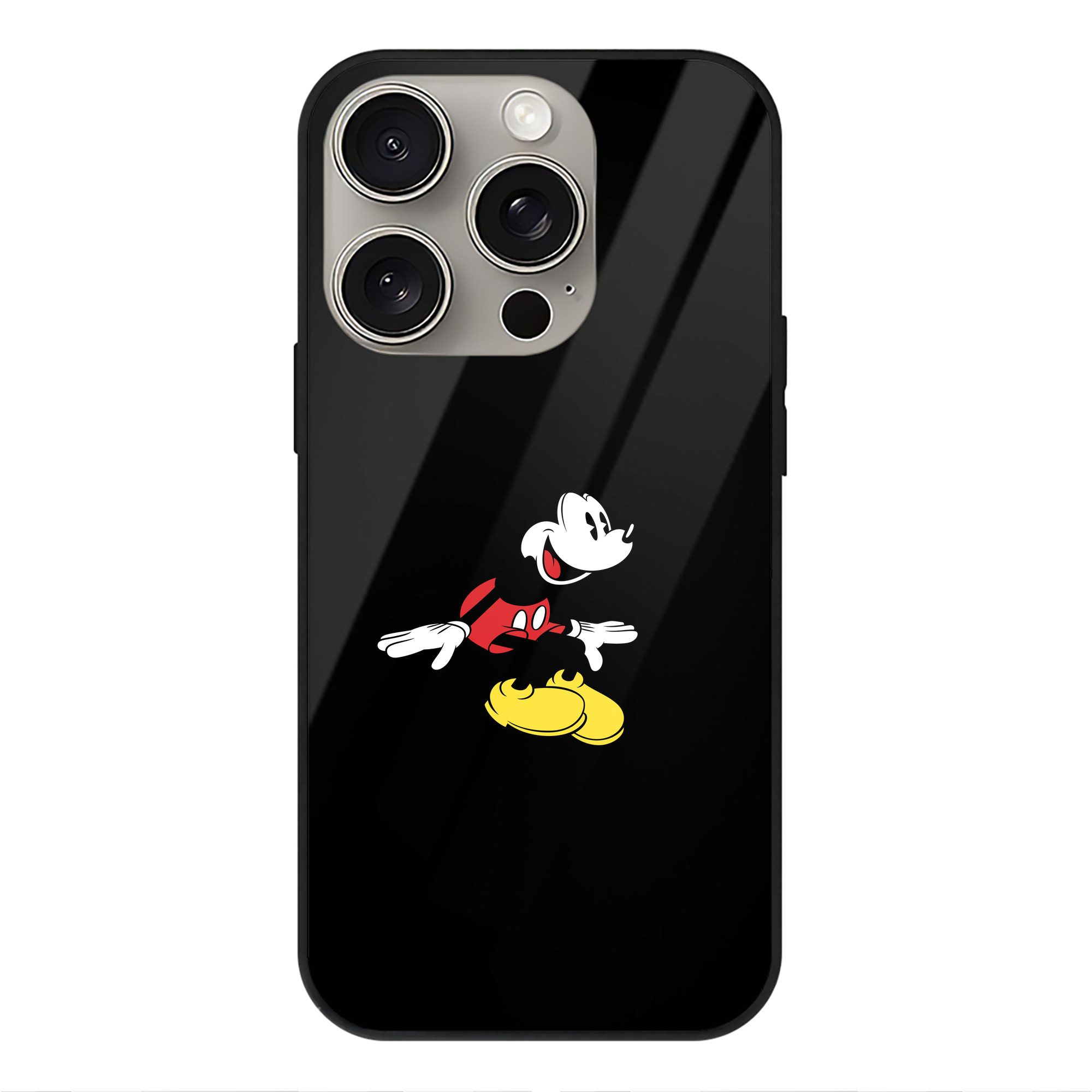 （画像用） ミッキーマウス Mickey Mouse 【iPhone15Pro対応】スマホケース 耐衝撃＆黄変防止 背面ガラス