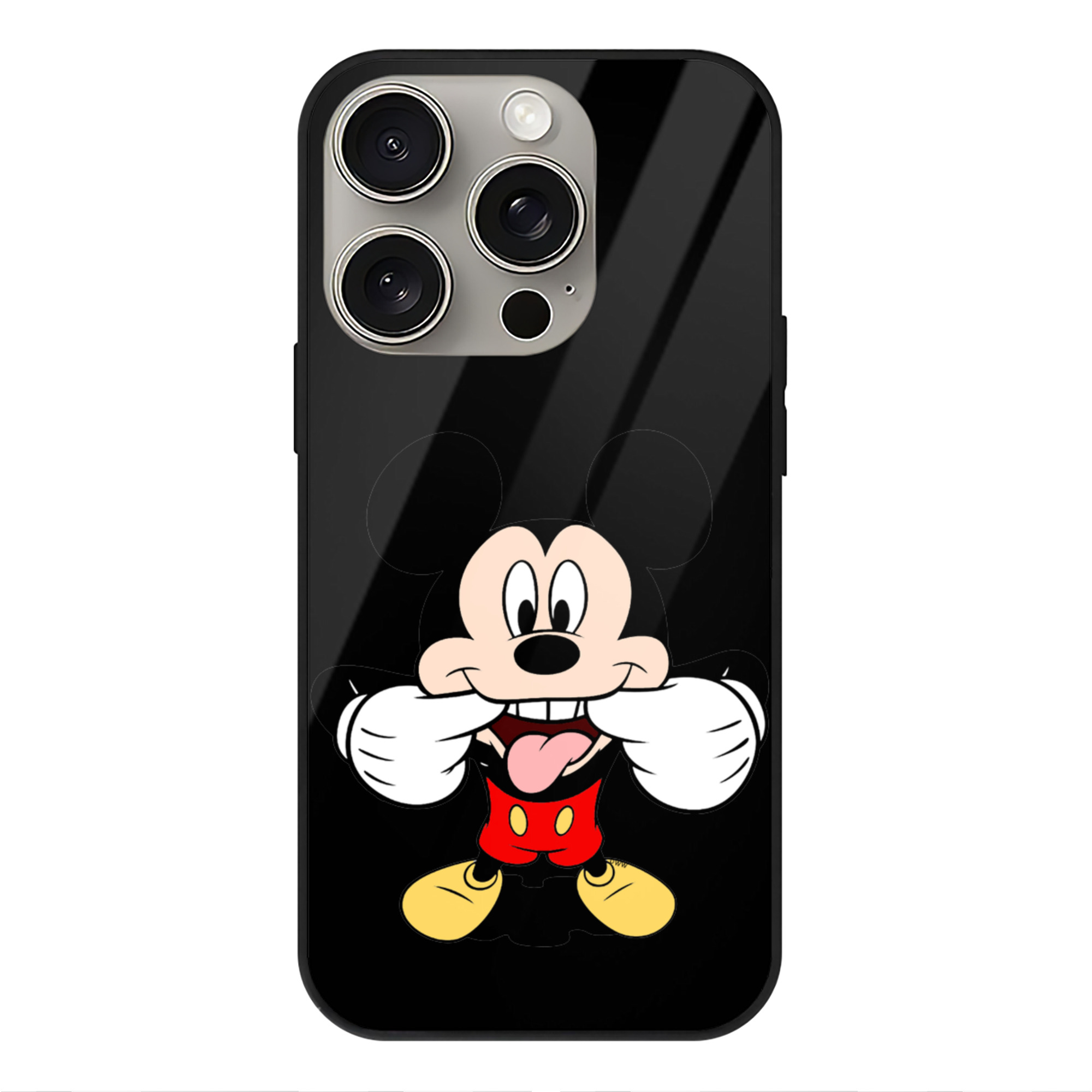 （画像用） ミッキーマウス Mickey Mouse 【iPhone15Pro対応】スマホケース 耐衝撃＆黄変防止 背面ガラス