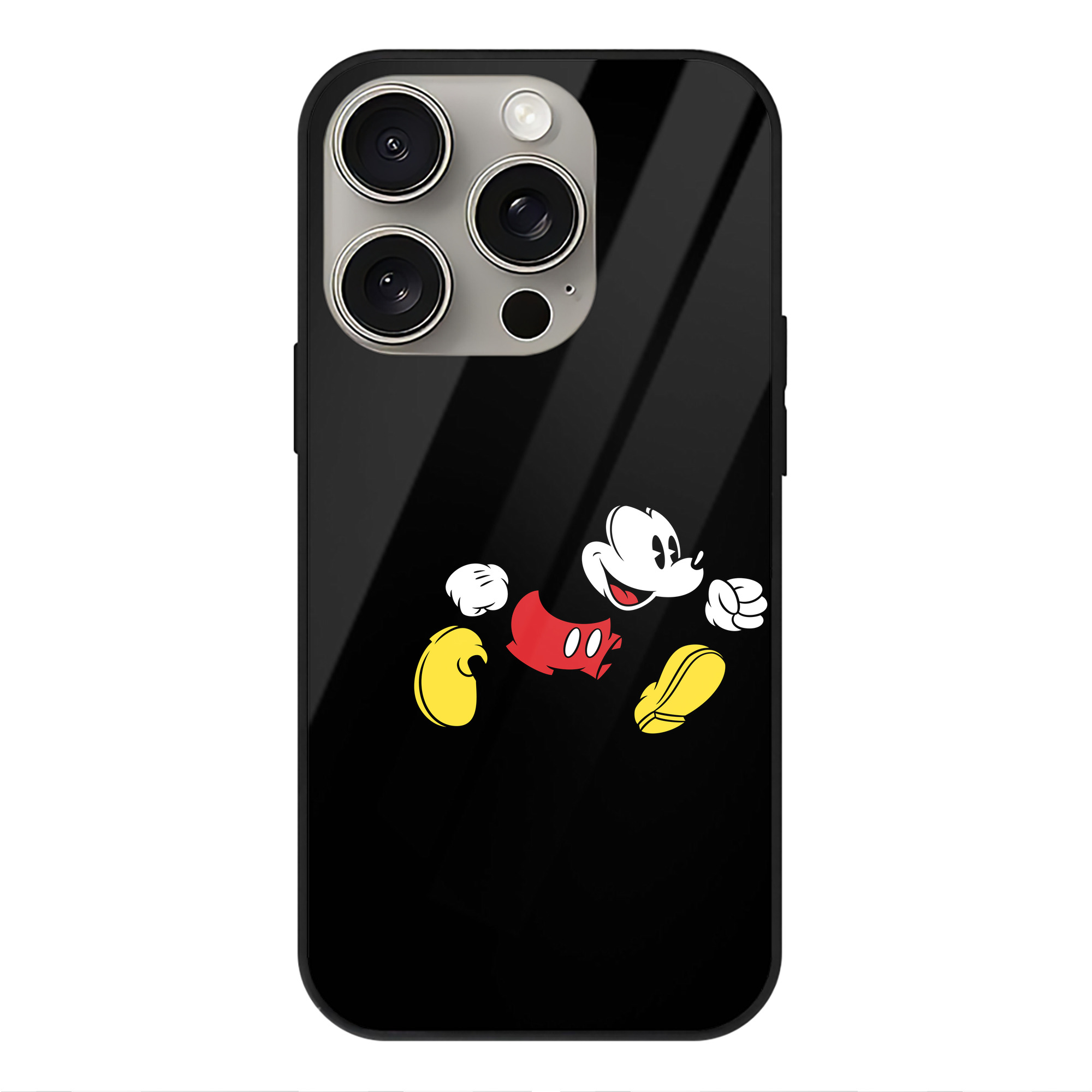 （画像用） ミッキーマウス Mickey Mouse 【iPhone15Pro対応】スマホケース 耐衝撃＆黄変防止 背面ガラス