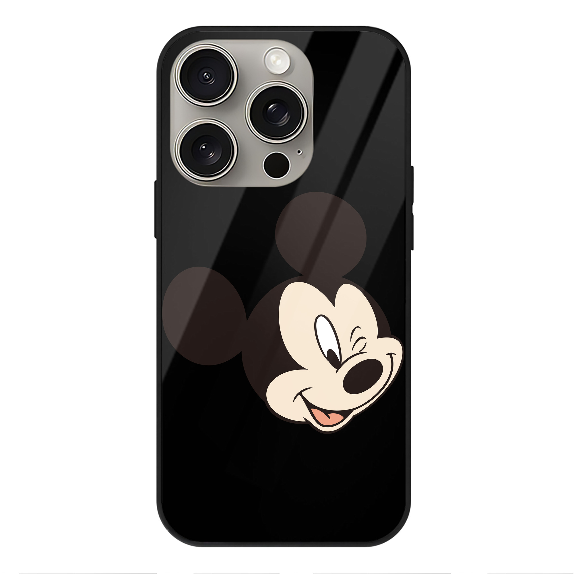 （画像用） ミッキーマウス Mickey Mouse 【iPhone15Pro対応】スマホケース 耐衝撃＆黄変防止 背面ガラス