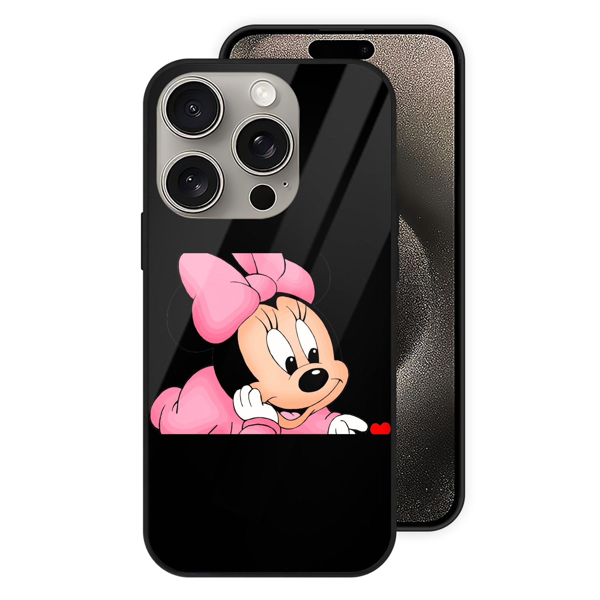 （画像用） ミッキーマウス Mickey Mouse 【iPhone15Pro対応】スマホケース 耐衝撃＆黄変防止 背面ガラス