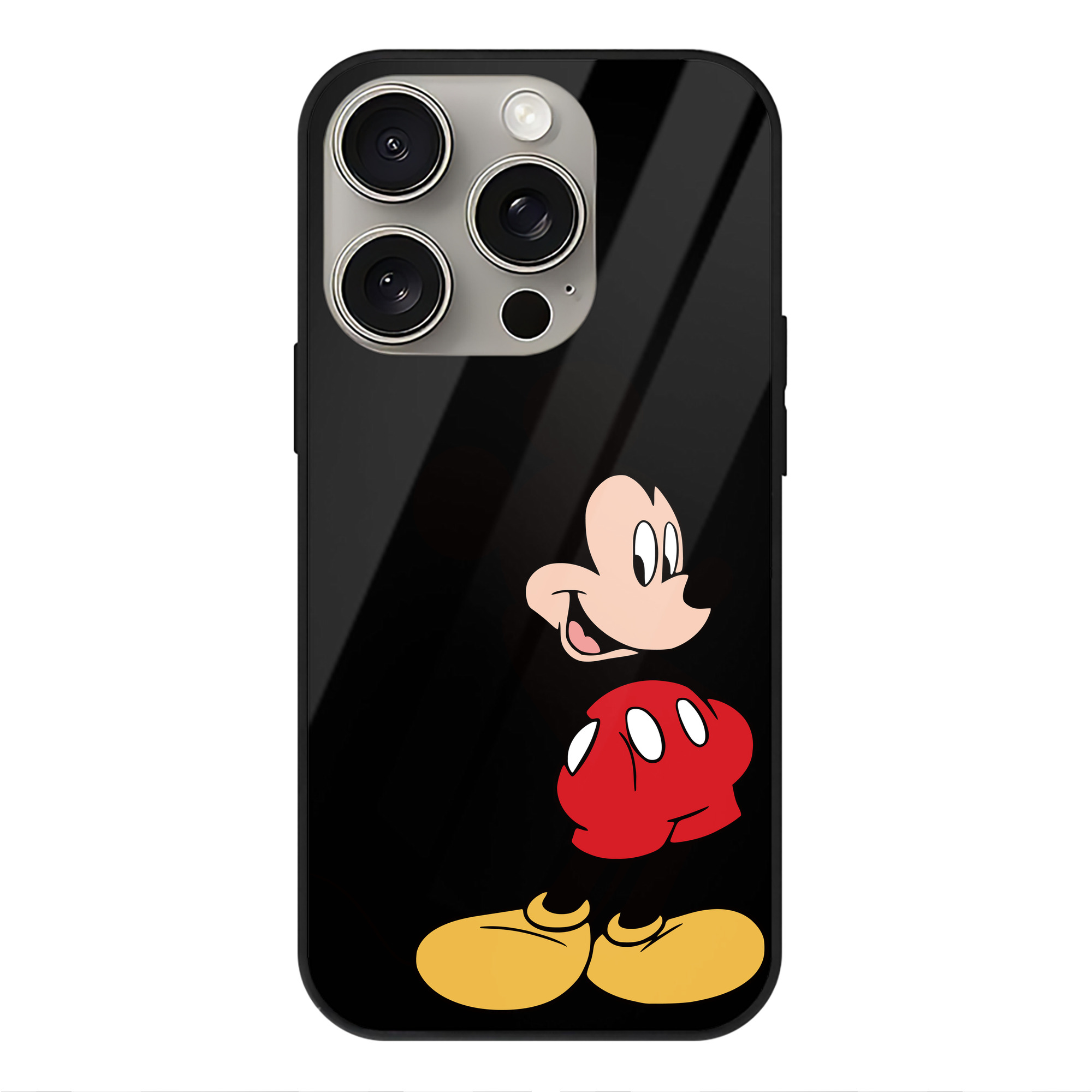 （画像用） ミッキーマウス Mickey Mouse 【iPhone15Pro対応】スマホケース 耐衝撃＆黄変防止 背面ガラス
