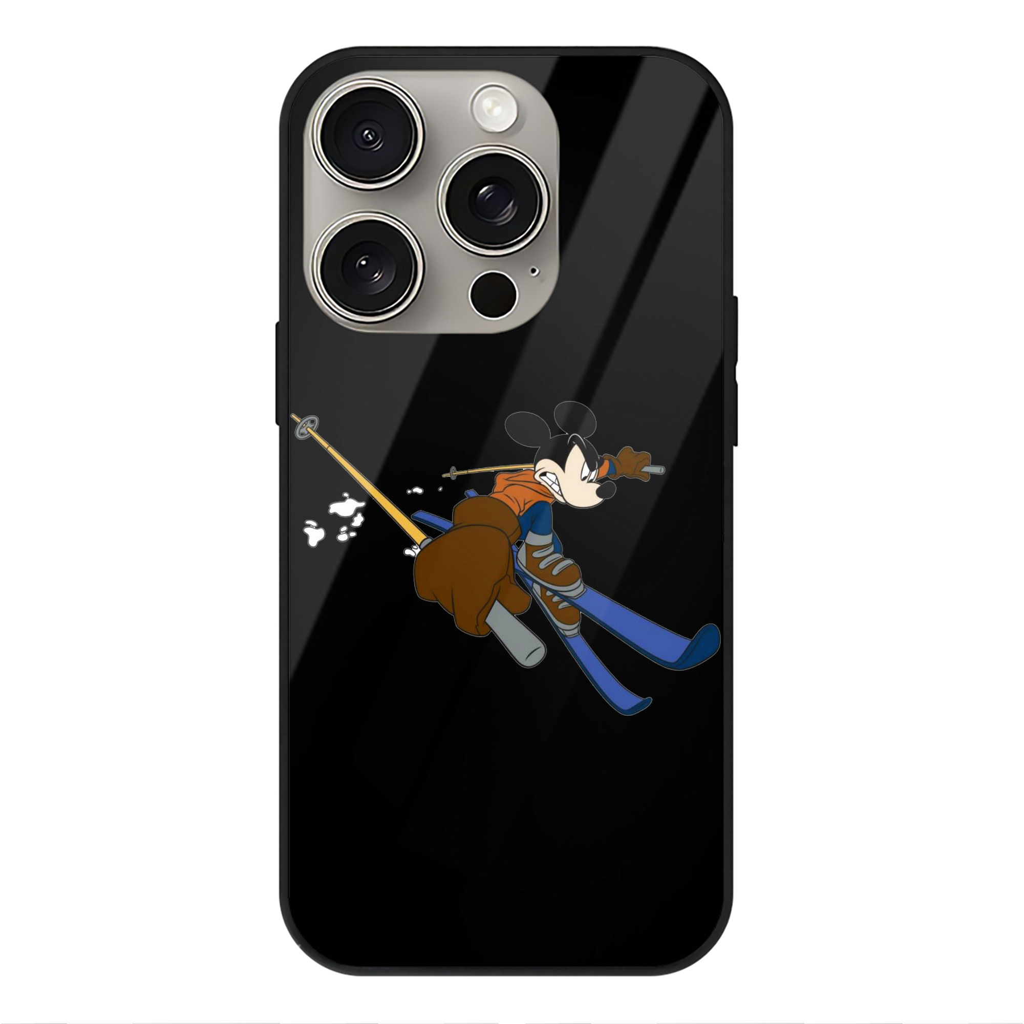 （画像用） ミッキーマウス Mickey Mouse 【iPhone15Pro対応】スマホケース 耐衝撃＆黄変防止 背面ガラス