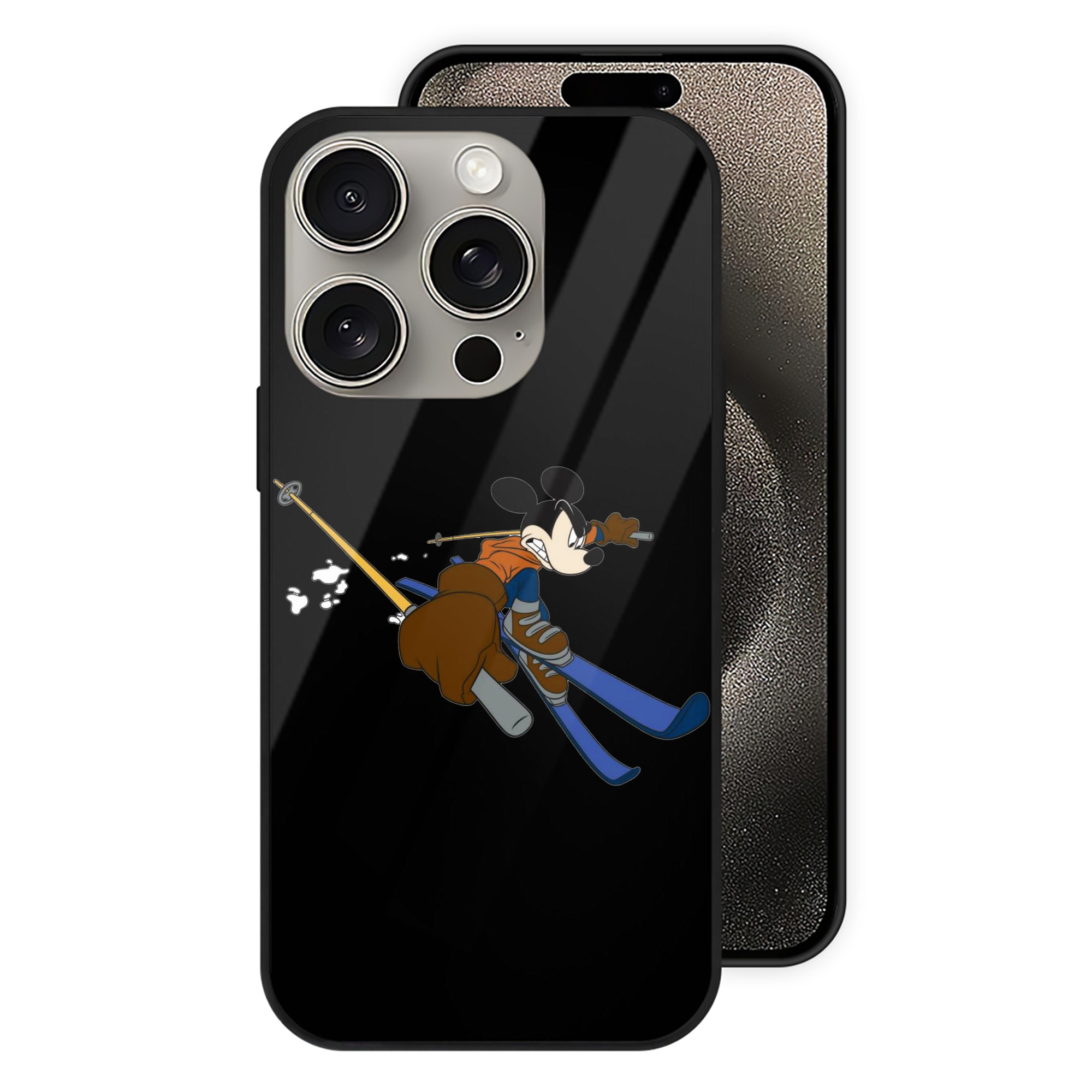 （画像用） ミッキーマウス Mickey Mouse 【iPhone15Pro対応】スマホケース 耐衝撃＆黄変防止 背面ガラス