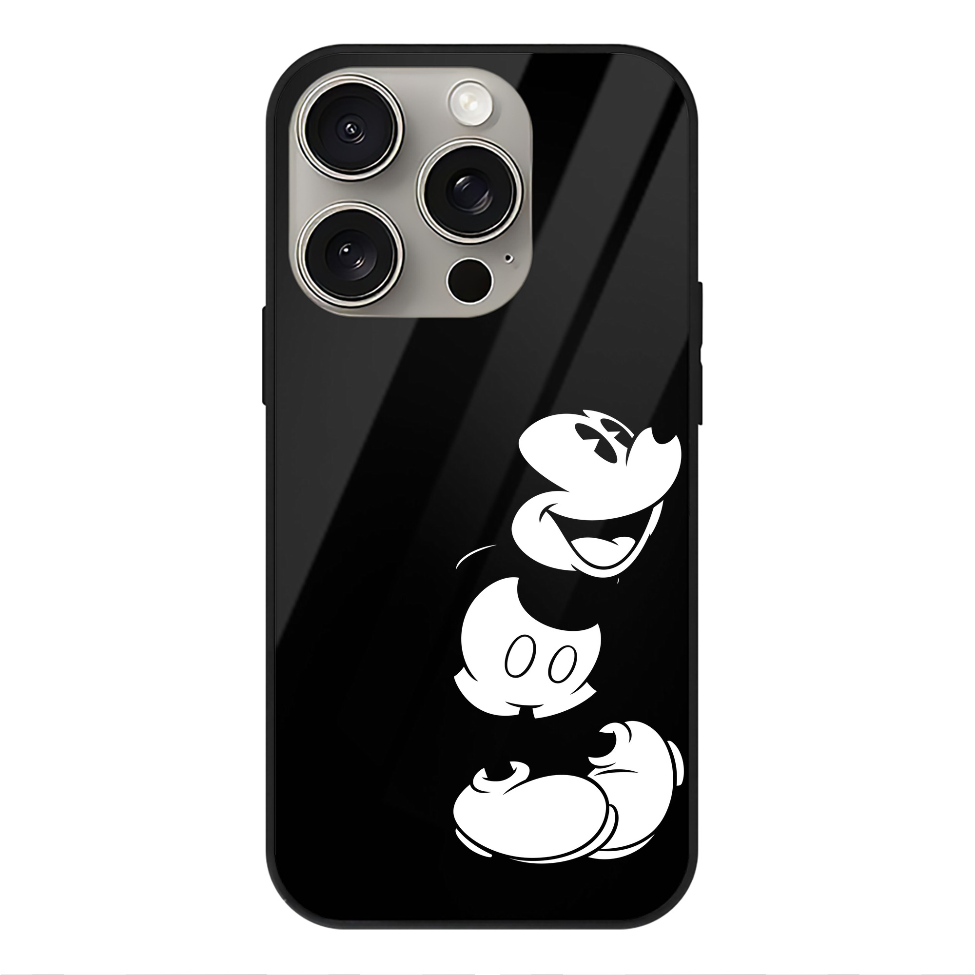 （画像用） ミッキーマウス Mickey Mouse 【iPhone15Pro対応】スマホケース 耐衝撃＆黄変防止 背面ガラス