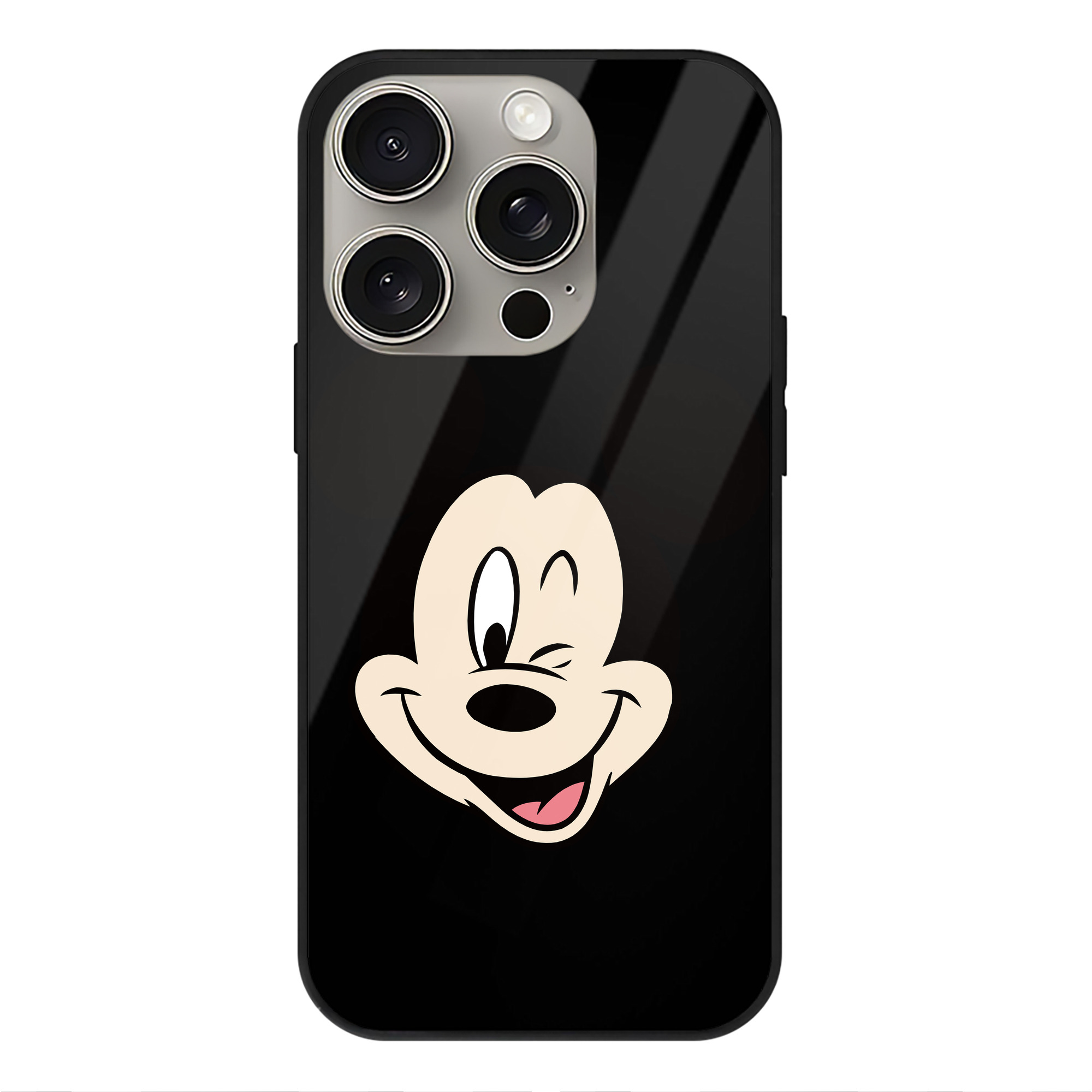 （画像用） ミッキーマウス Mickey Mouse 【iPhone15Pro対応】スマホケース 耐衝撃＆黄変防止 背面ガラス