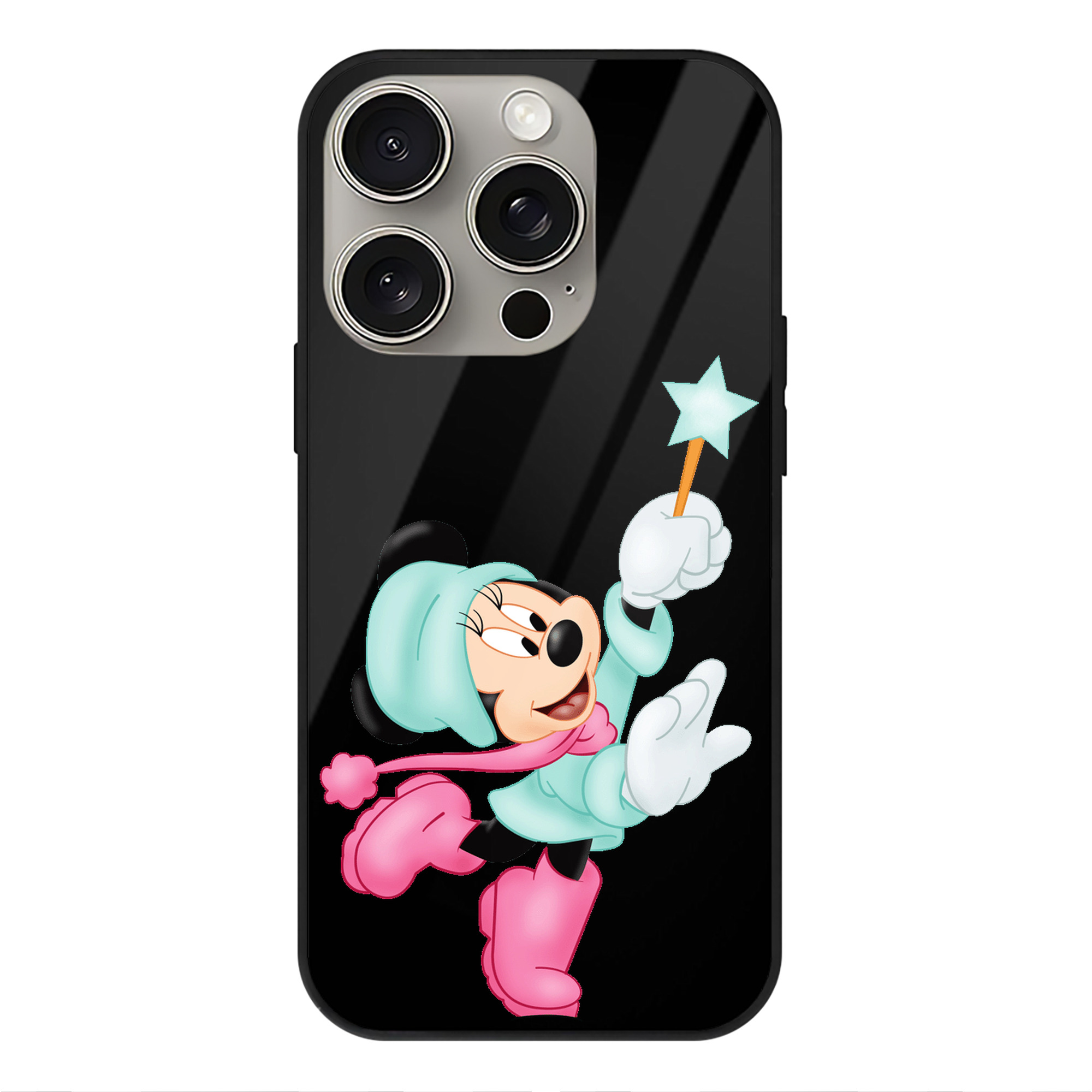 （画像用） ミッキーマウス Mickey Mouse 【iPhone15Pro対応】スマホケース 耐衝撃＆黄変防止 背面ガラス