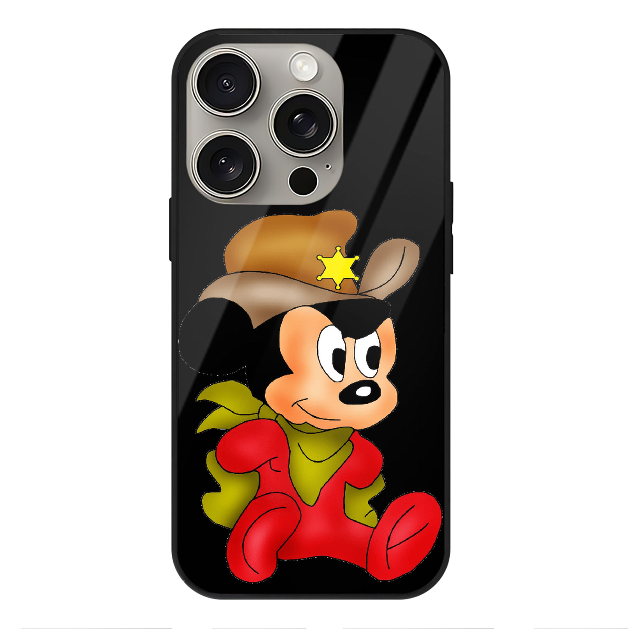 （画像用） ミッキーマウス Mickey Mouse 【iPhone15Pro対応】スマホケース 耐衝撃＆黄変防止 背面ガラス