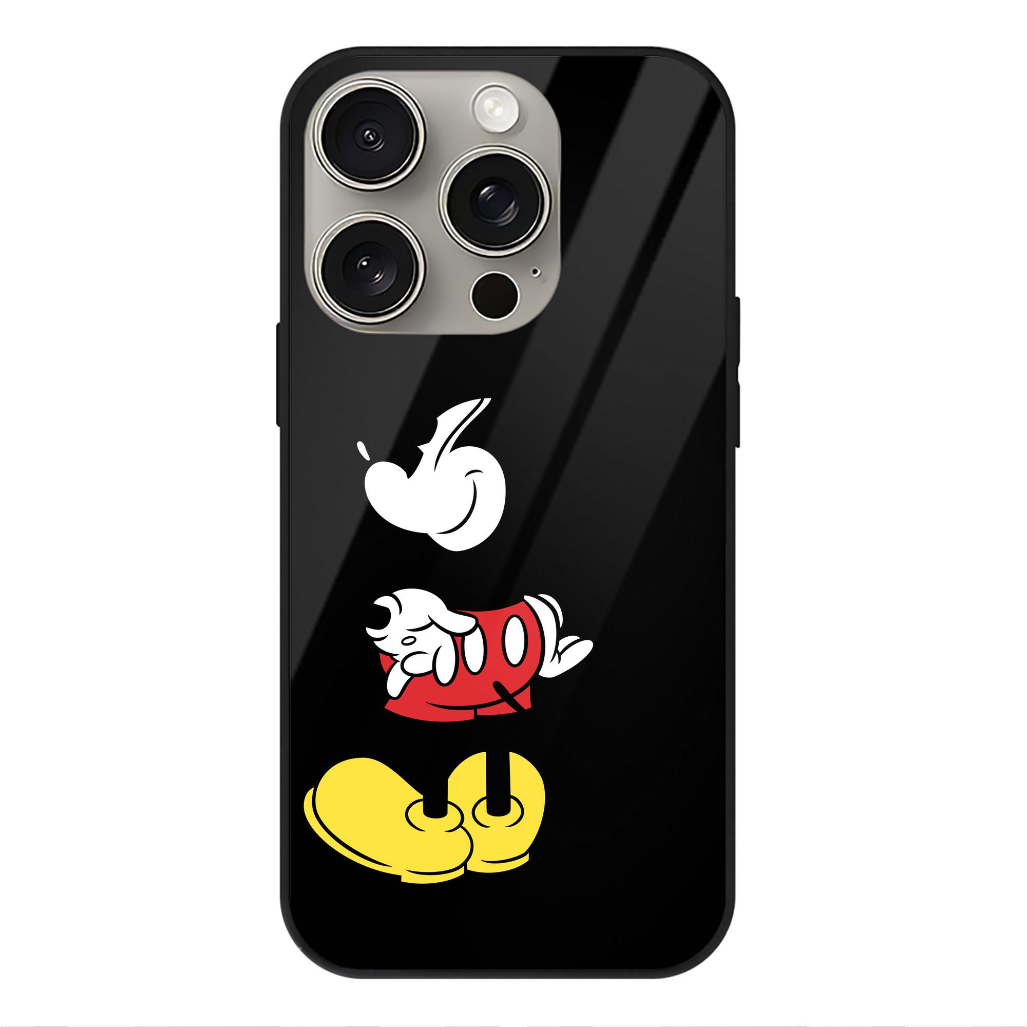 （画像用） ミッキーマウス Mickey Mouse 【iPhone15Pro対応】スマホケース 耐衝撃＆黄変防止 背面ガラス