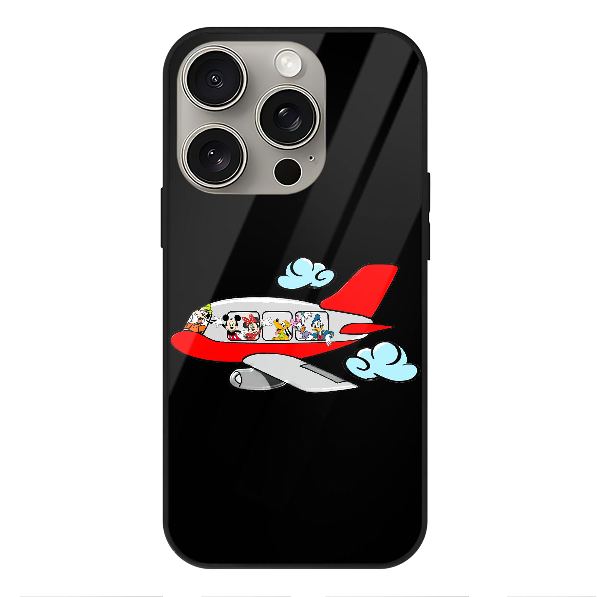 （画像用） ミッキーマウス Mickey Mouse 【iPhone15Pro対応】スマホケース 耐衝撃＆黄変防止 背面ガラス