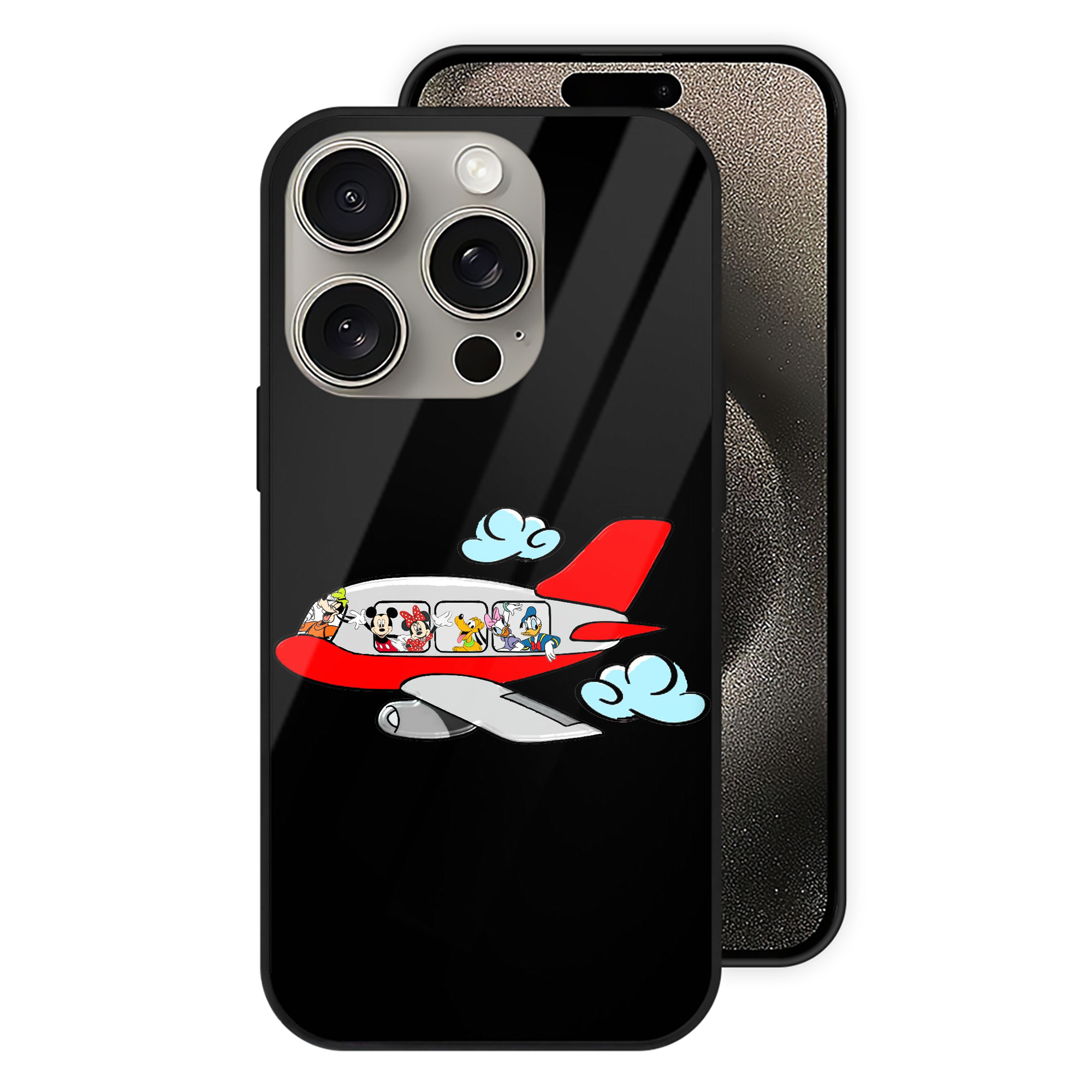 （画像用） ミッキーマウス Mickey Mouse 【iPhone15Pro対応】スマホケース 耐衝撃＆黄変防止 背面ガラス