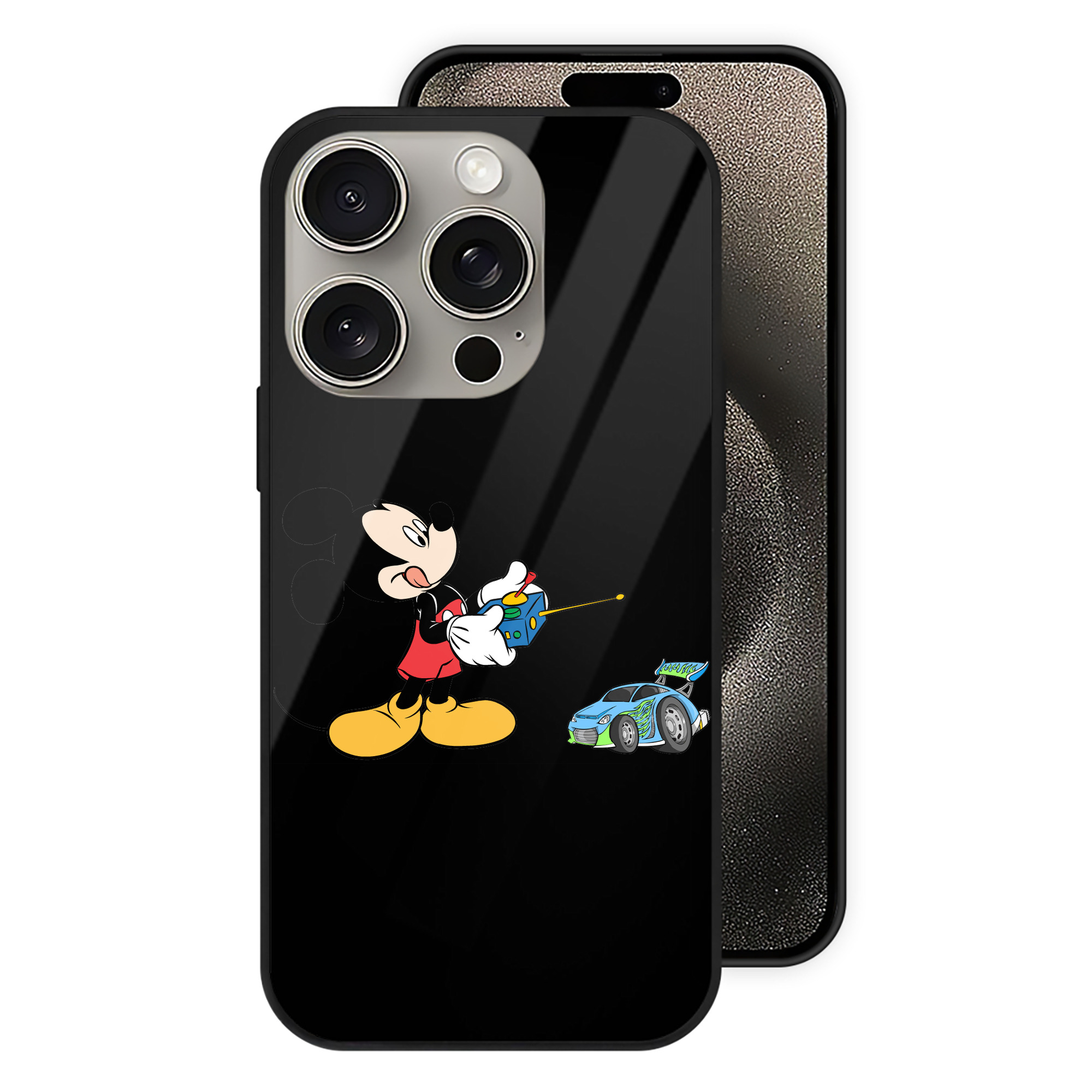 （画像用） ミッキーマウス Mickey Mouse 【iPhone15Pro対応】スマホケース 耐衝撃＆黄変防止 背面ガラス