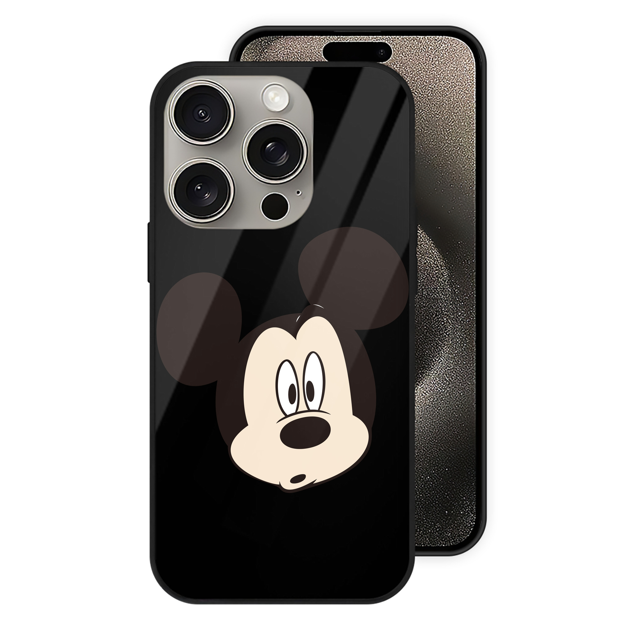 （画像用） ミッキーマウス Mickey Mouse 【iPhone15Pro対応】スマホケース 耐衝撃＆黄変防止 背面ガラス